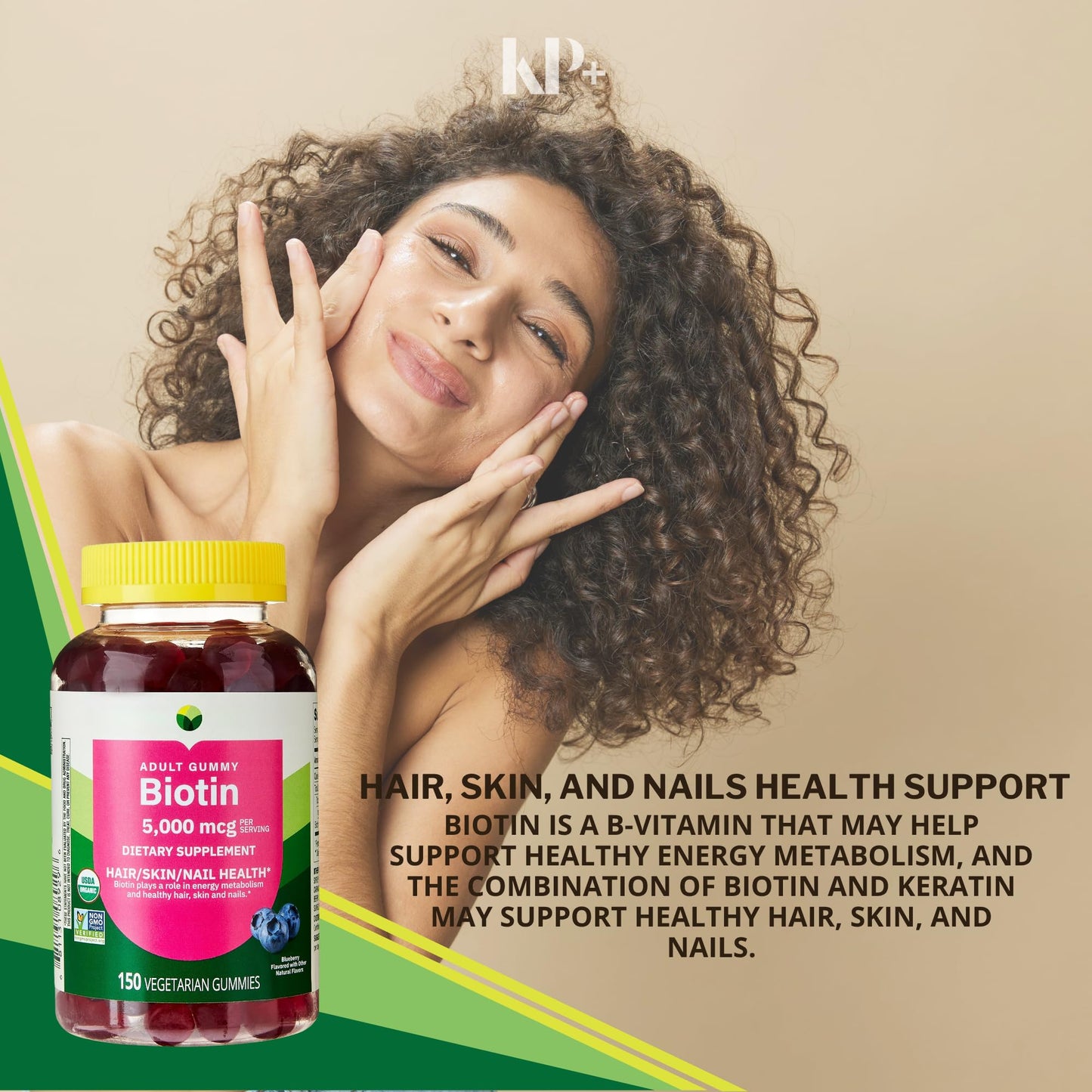 KP+ Biotin 5000 mcg Gummies 150 Count