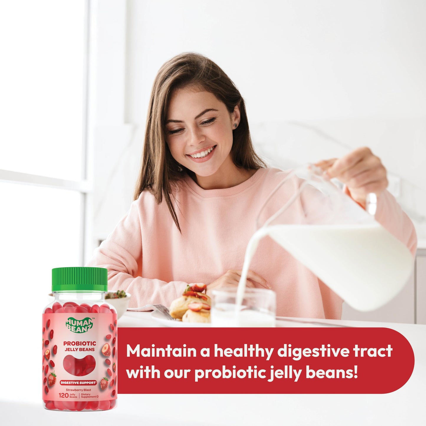 Human Beanz Probiotic Jelly Bean Gummies for Men and Women 120 Gummies