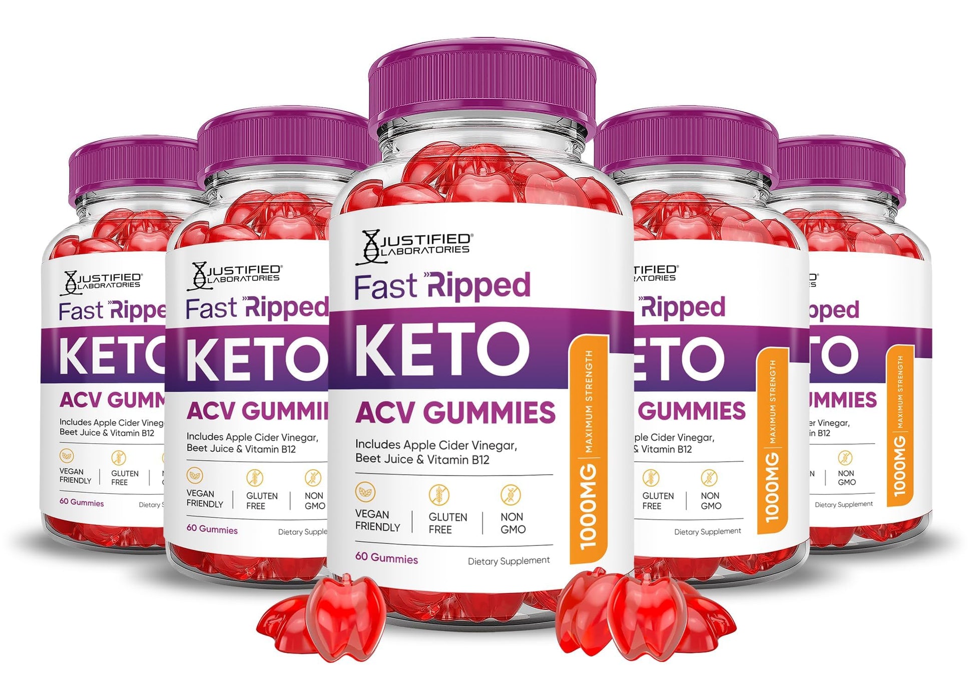 Justified Laboratories Fast Ripped Keto ACV Gummies 300 Servings