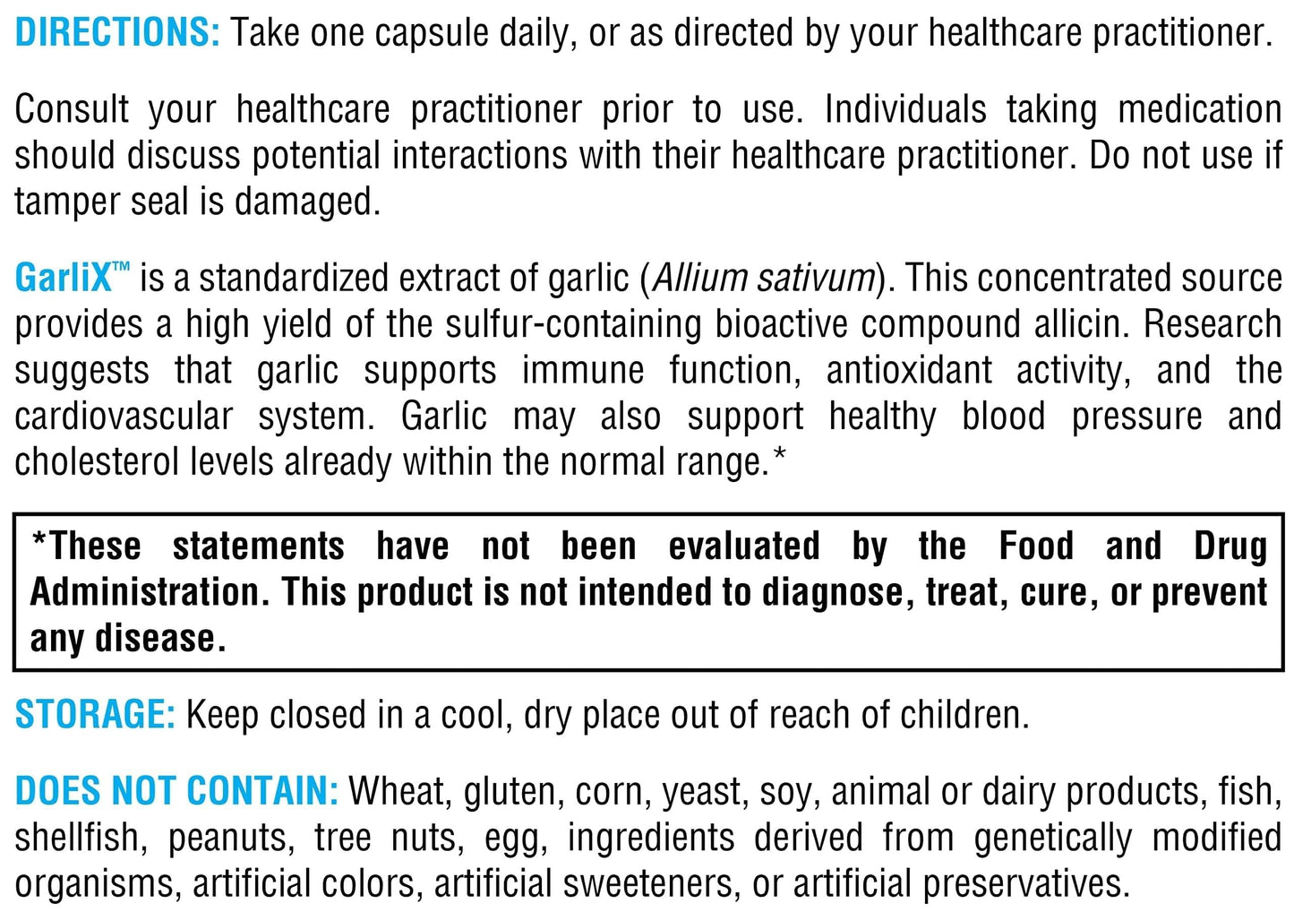 XYMOGEN GarliX Concentrated Garlic Extract 90 Capsules