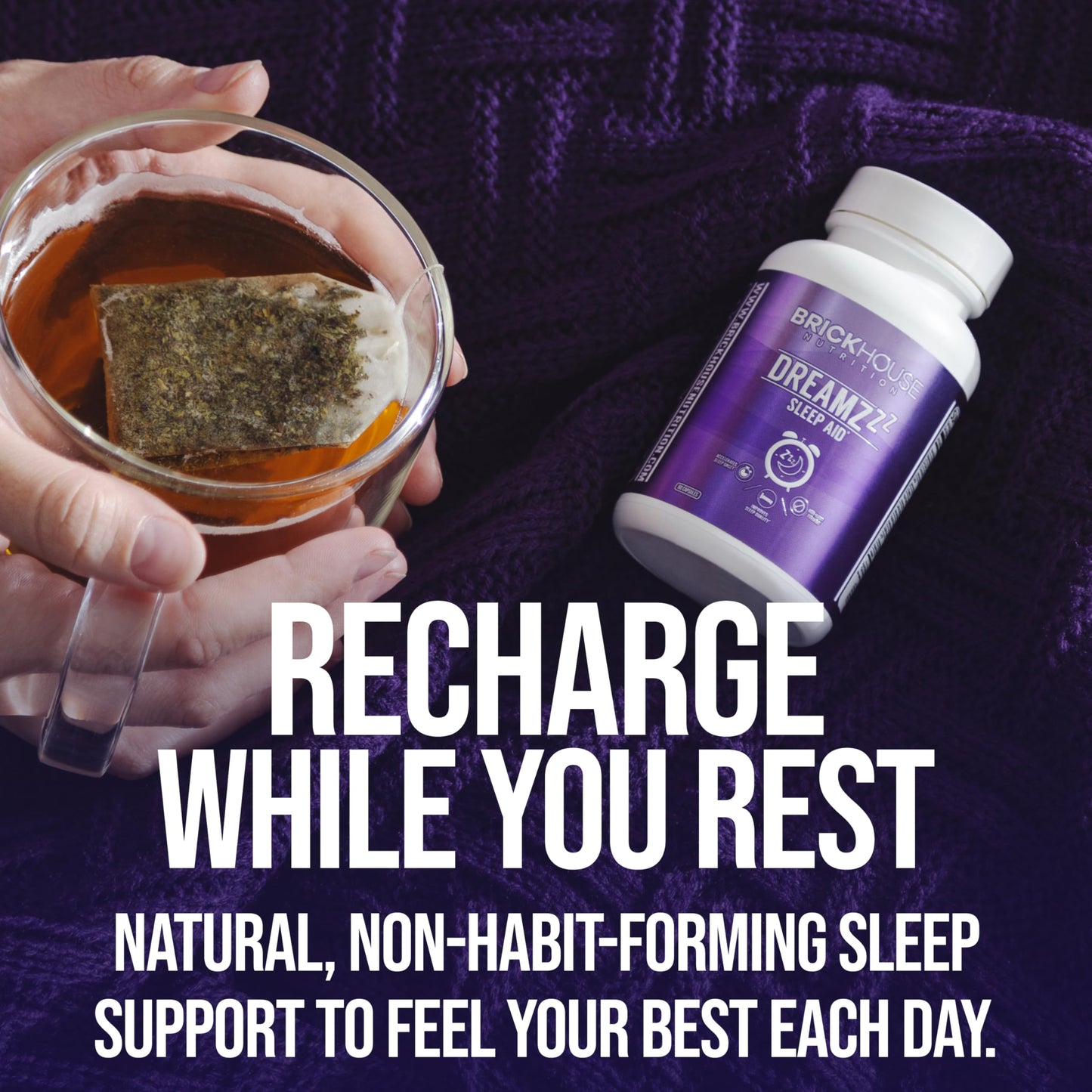 BRICKHOUSE NUTRITION DreamZzz Natural Sleep Aid with Melatonin 5mg Powder 3 Ounce