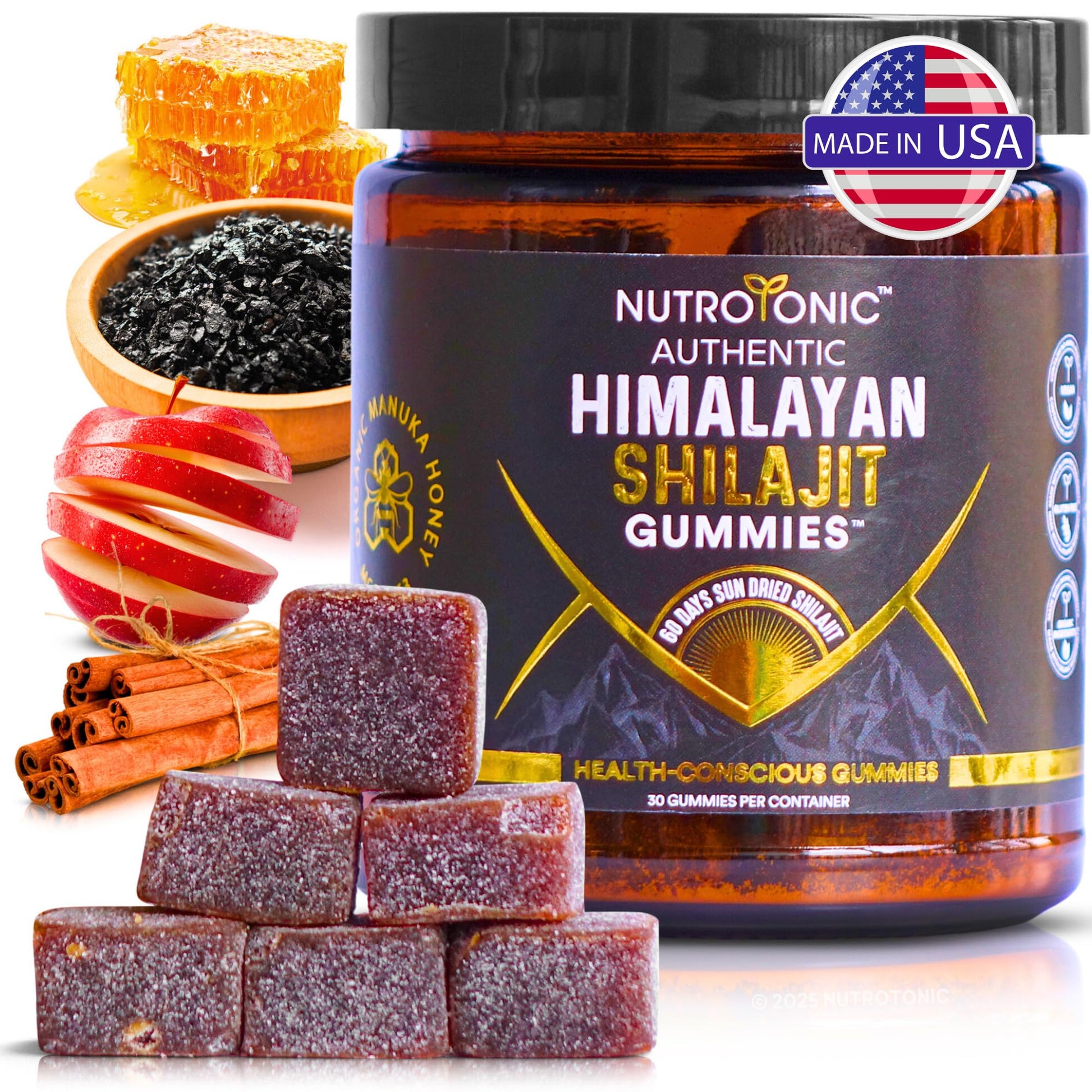NutroTonic LLC Organic Shilajit Gummies, 30 Gummies