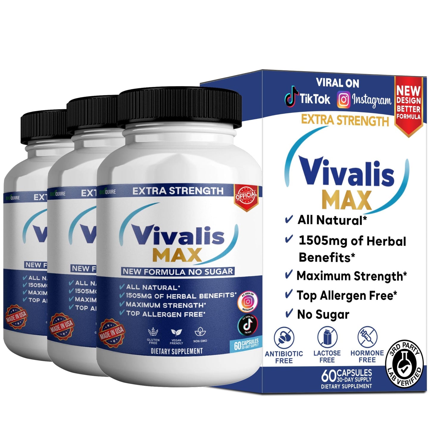 BIOQUIRE Vivalis Max Organic Maca Root Complex Capsules 60