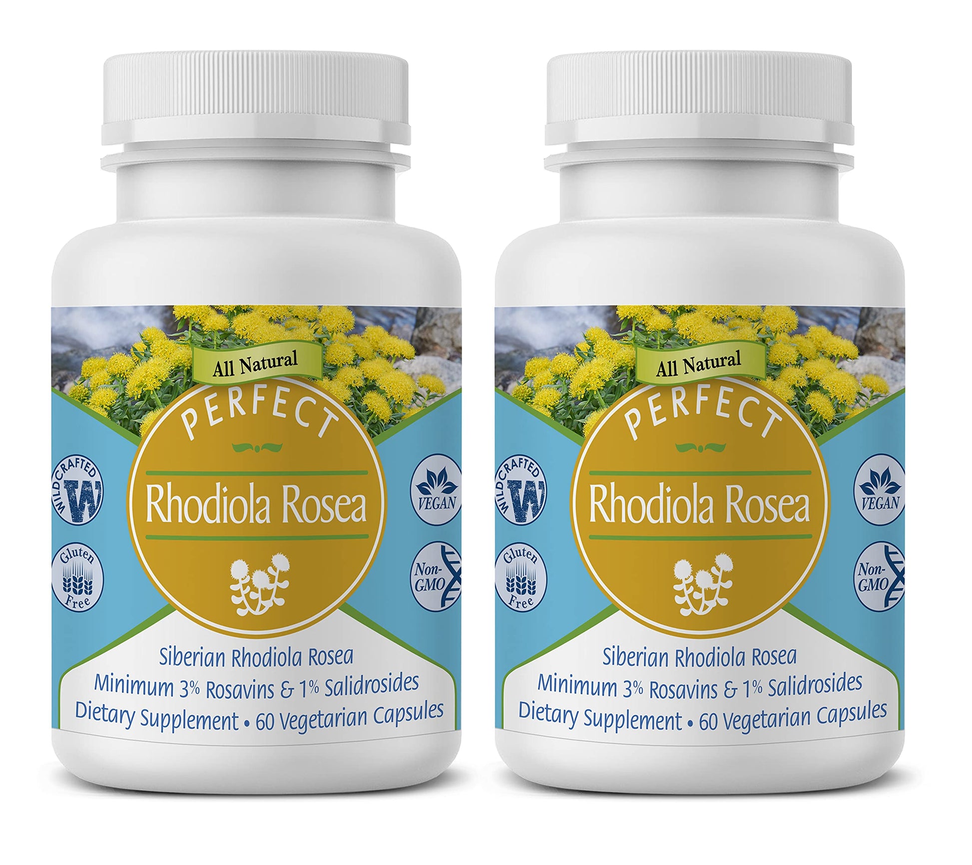 Perfect Supplements Rhodiola Rosea 60 Capsules, 2 Pack