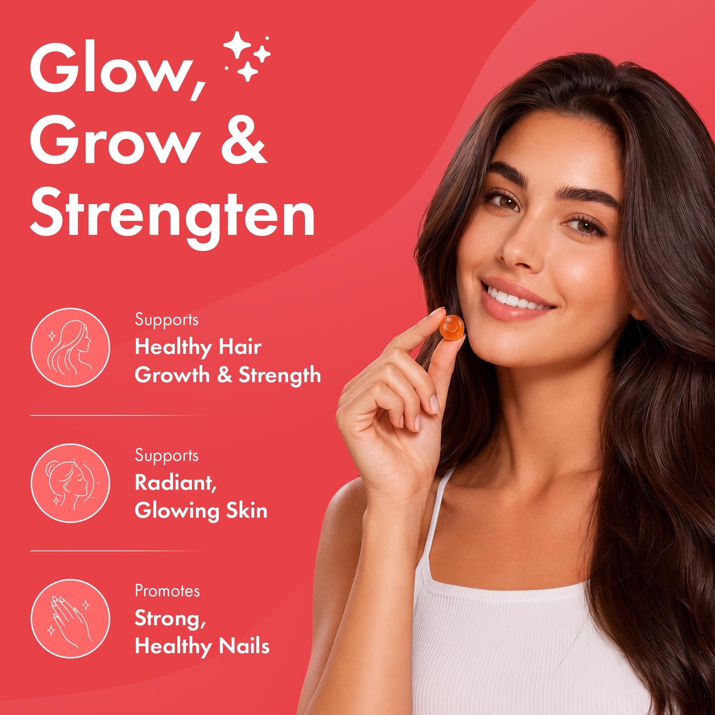 Be Happy Be You Hair Skin and Nails Gummies, 90 Count