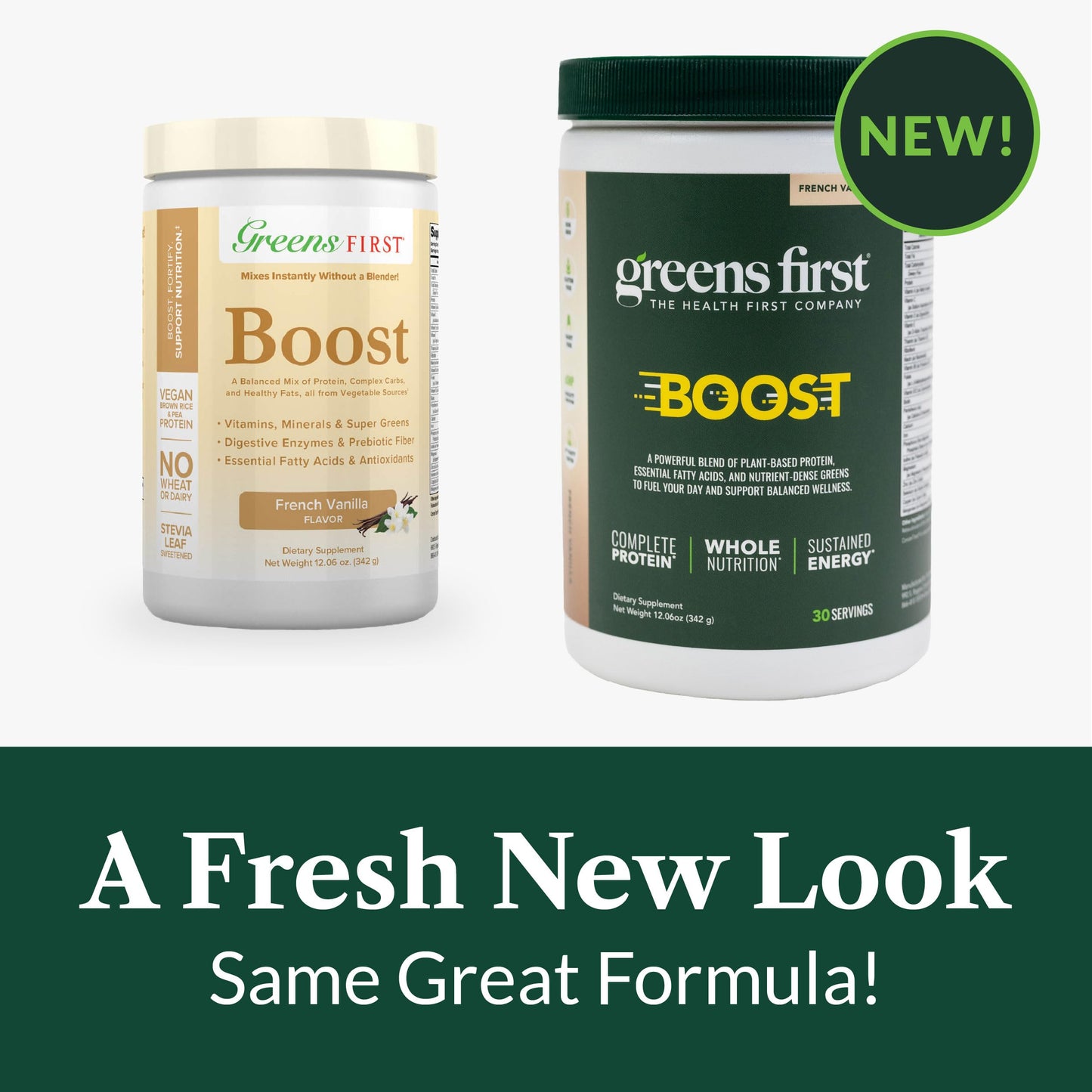 Greens First Boost Superfood Shake Mix French Vanilla Powder 12.06 Ounce