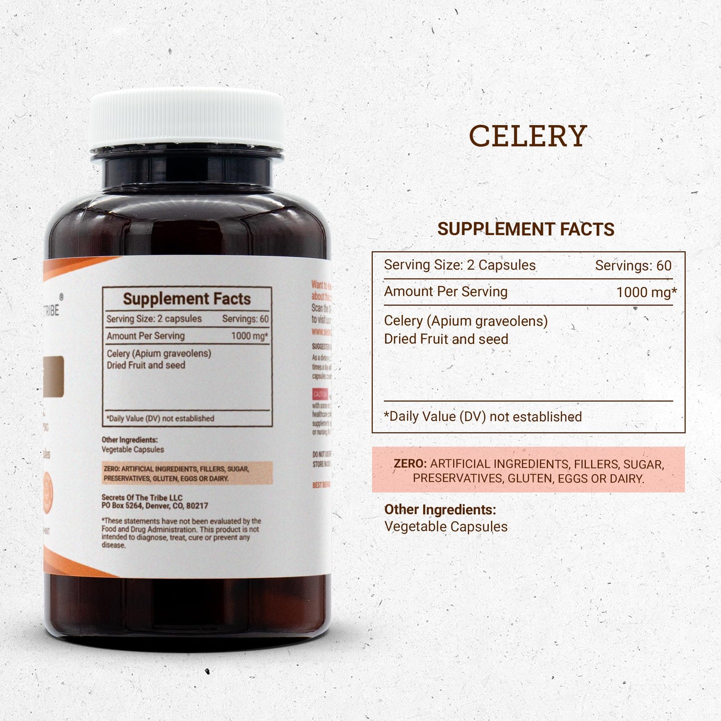 Secrets of the Tribe Celery Capsules 120