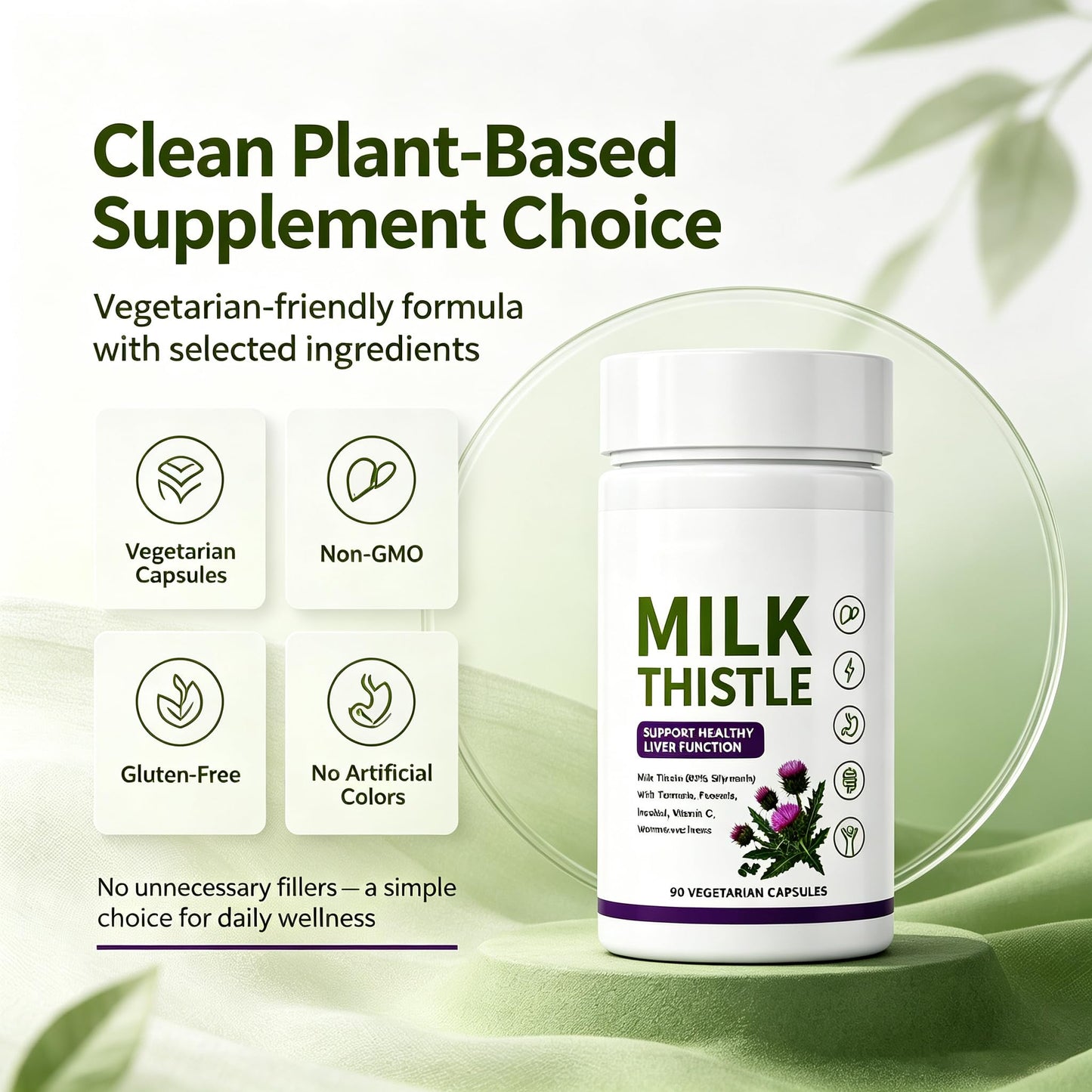 BLOUM Milk Thistle Supplement Capsule 90 Count