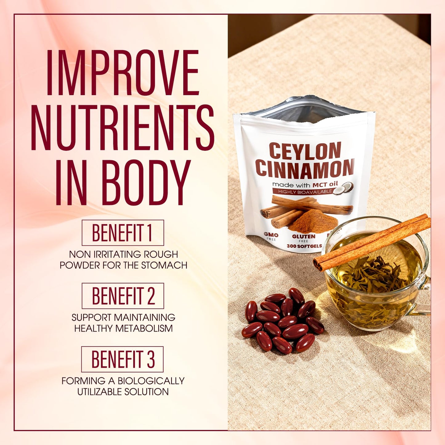 BnPnCn Lirae Ceylon Cinnamon Softgels 1 Count