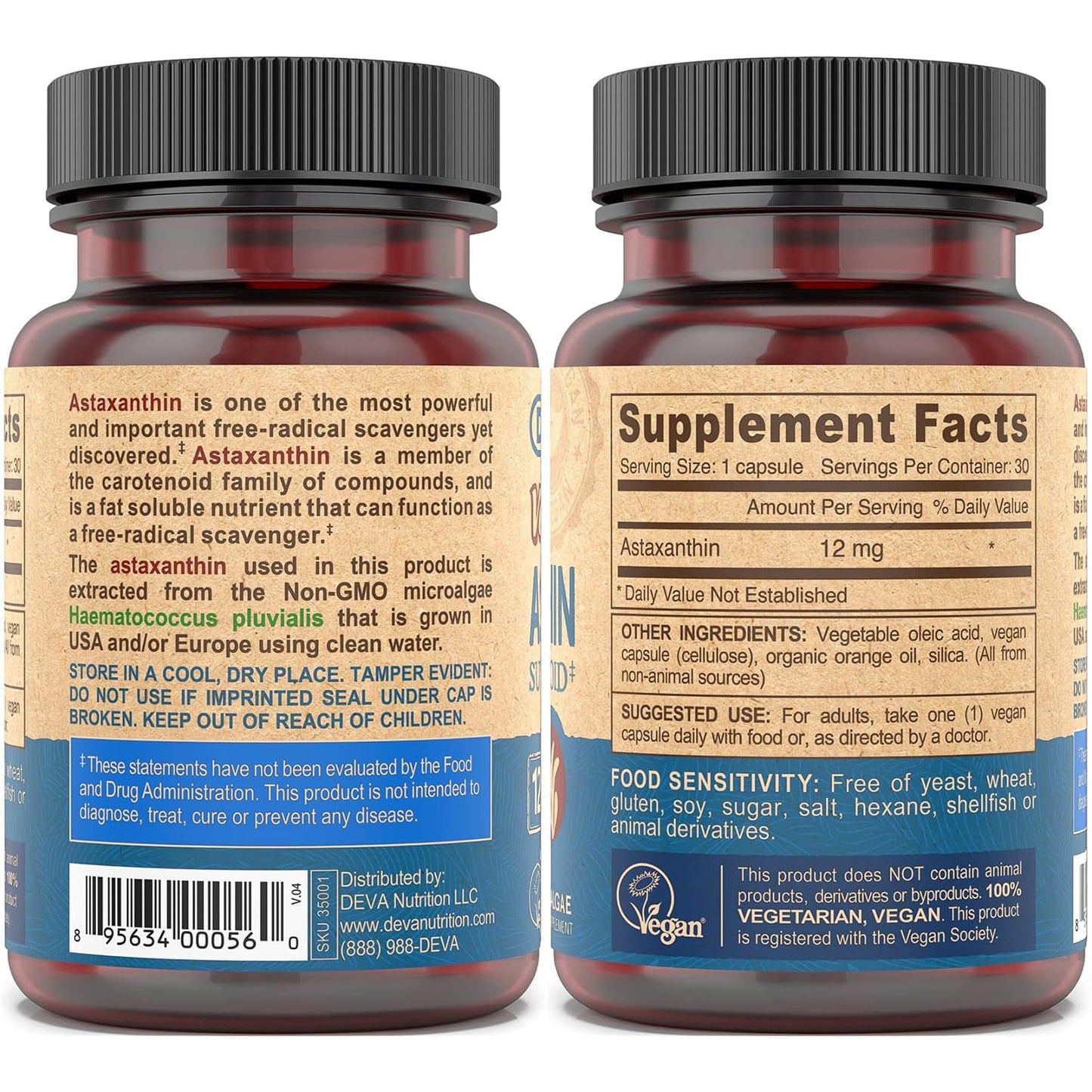DEVA Vegan Astaxanthin 12mg Softgel 60 Count