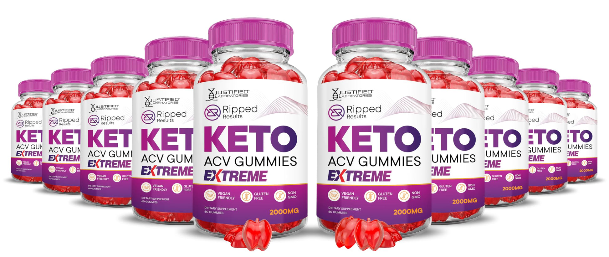 Justified Laboratories Ripped Results Keto ACV 600 Gummies