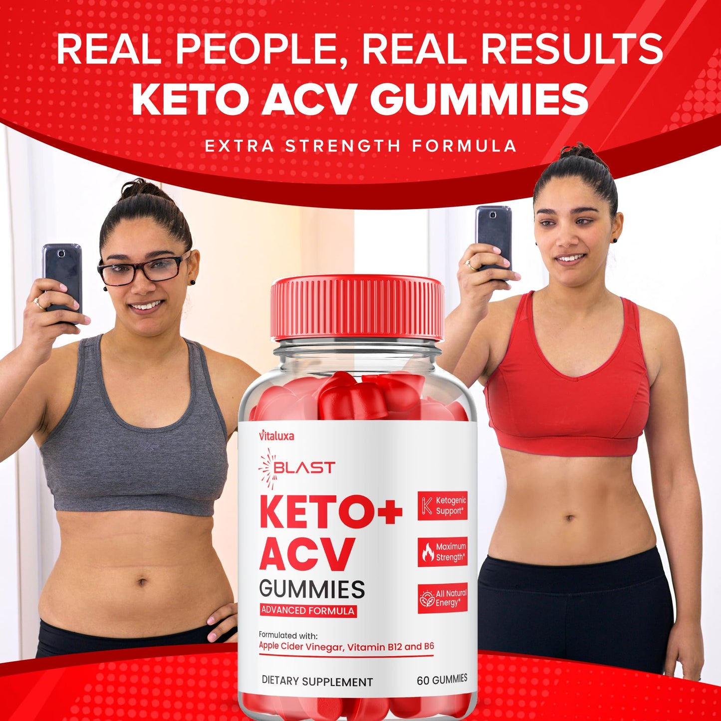 Vitaluxa Blast Keto ACV Gummies 60 Count
