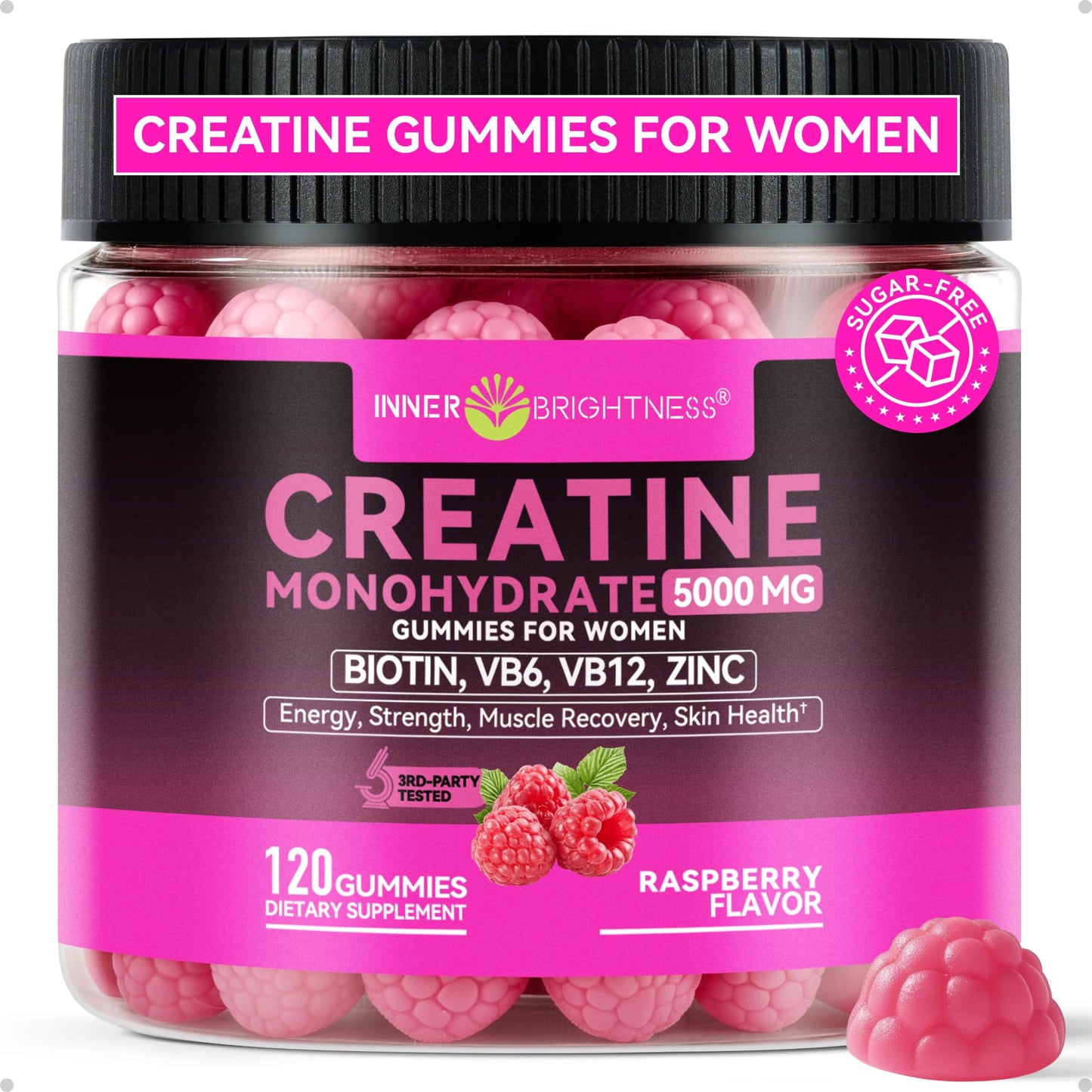 Inner Brightness Creatine Monohydrate Gummies 120 Count