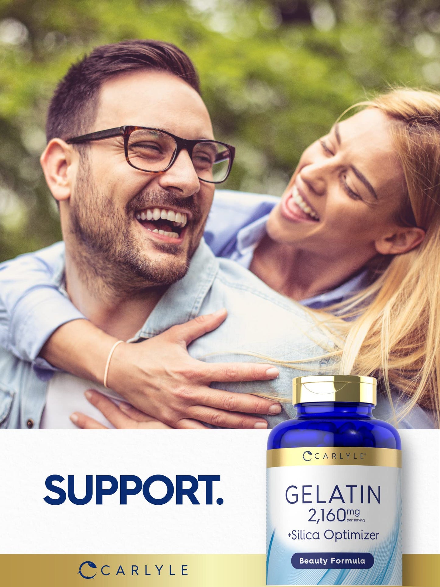 Carlyle Gelatin Capsules 2160 mg, 250 Count, Non-GMO, Gluten Free
