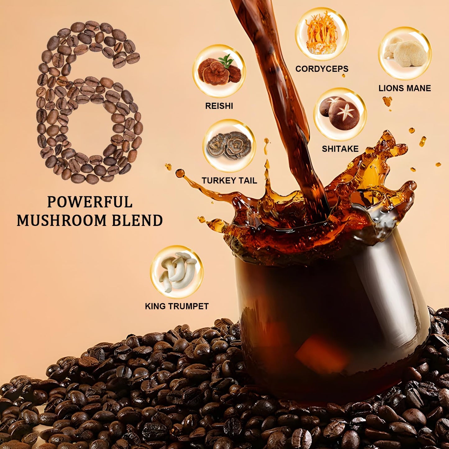 Bunkell Mushroom Coffee Powder, 6.35 oz