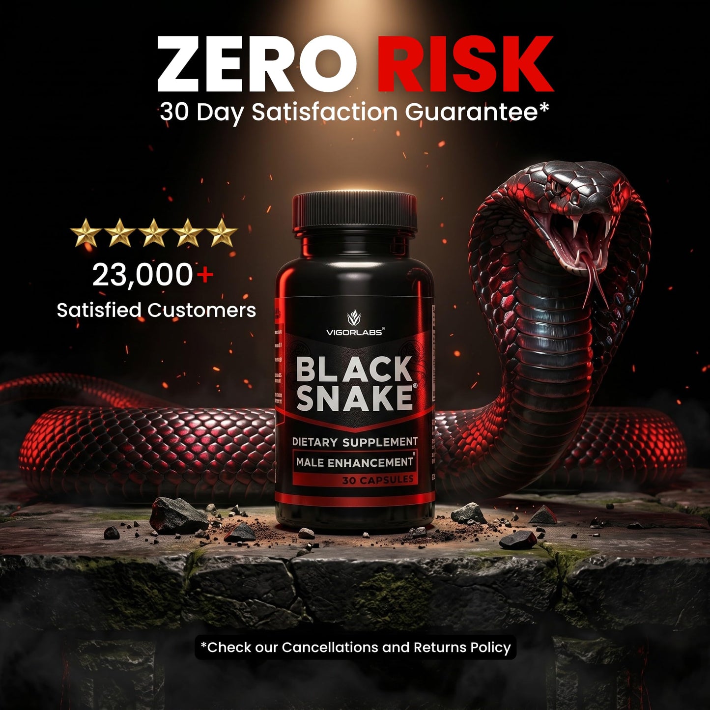 Vigor Labs Black Snake Male Enhancement Capsules, 30 Capsules