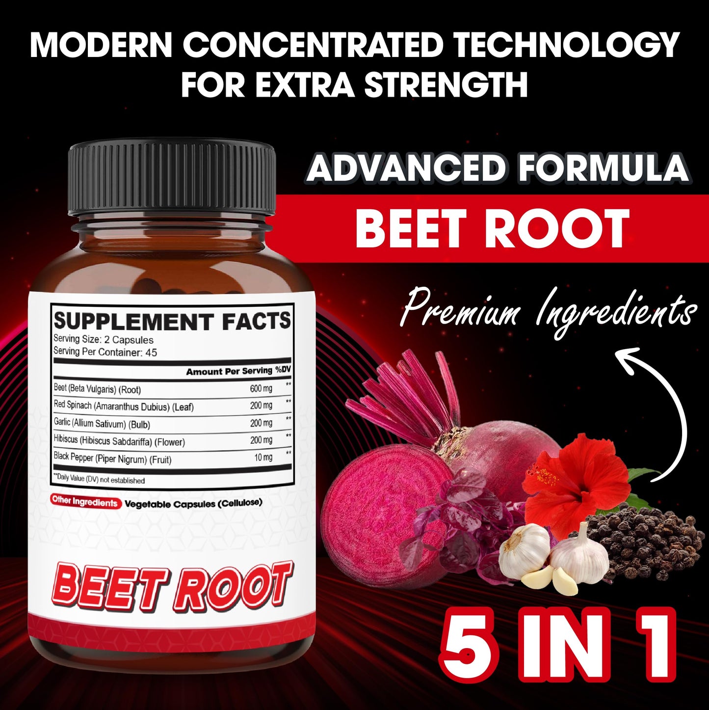 agobi 5in1 Beet Root Capsules, 90 Count
