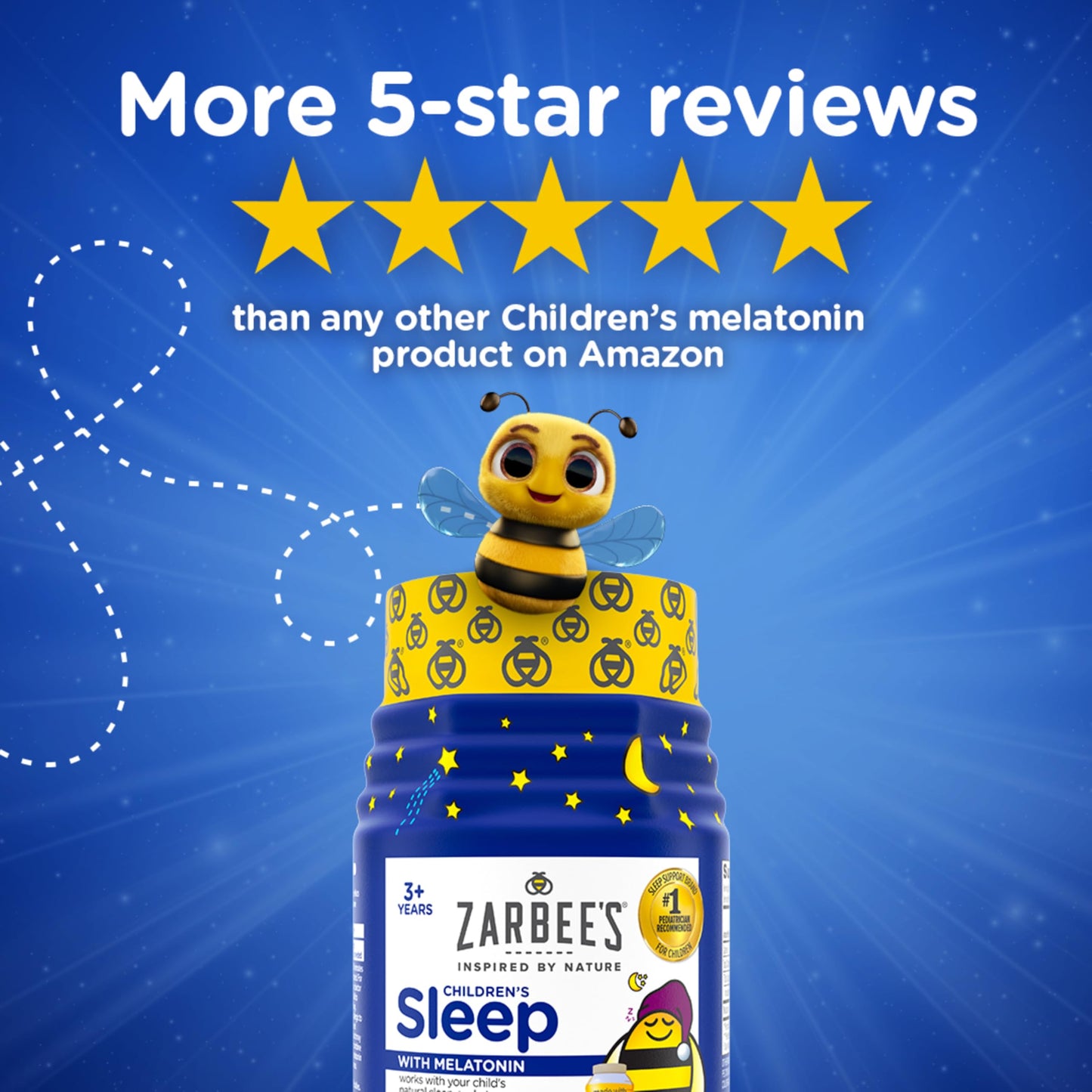 Zarbee's Kids Melatonin Gummies with 1mg Melatonin, 60 Count
