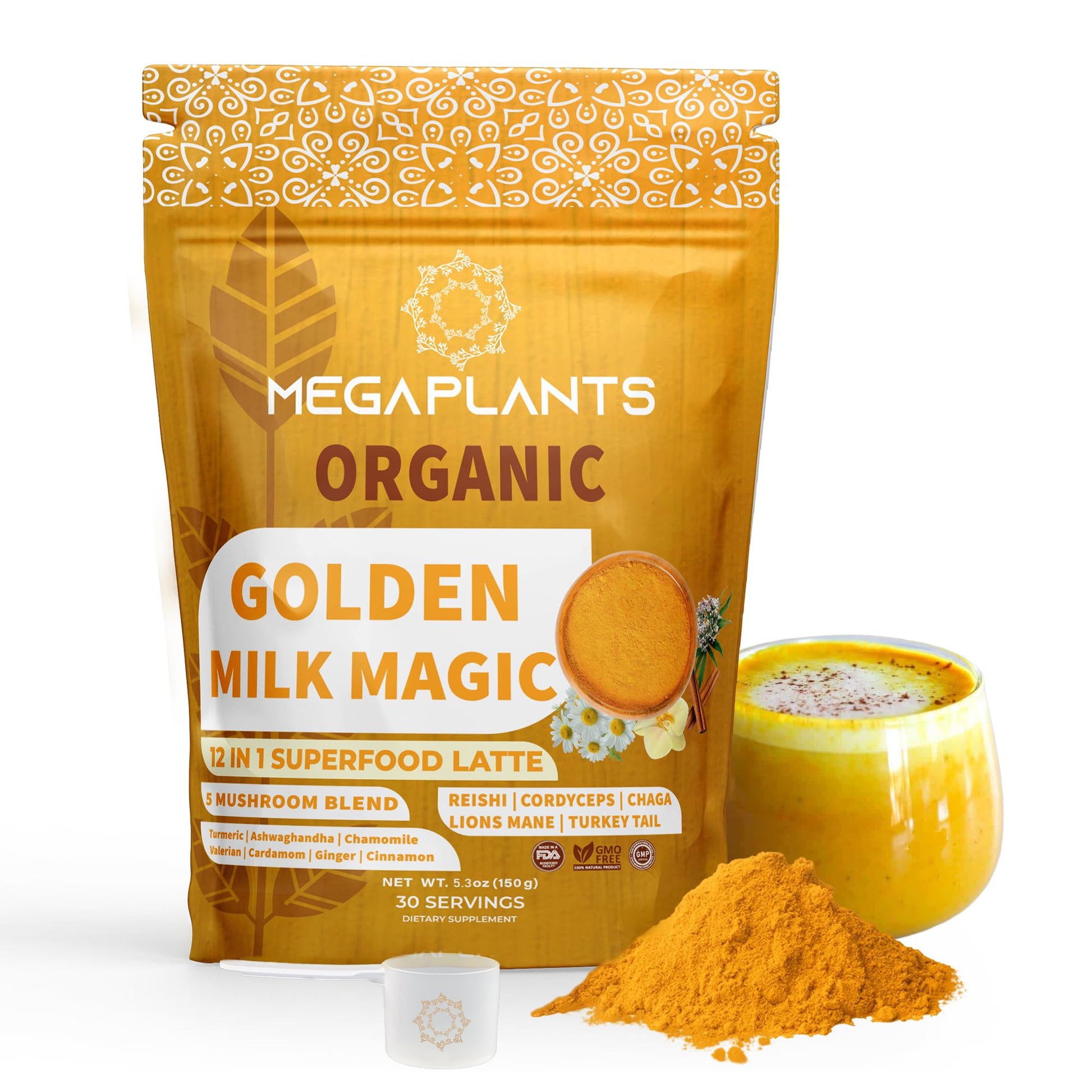 MEGAPLANTS Golden Milk Magic Powder, 1 Pack