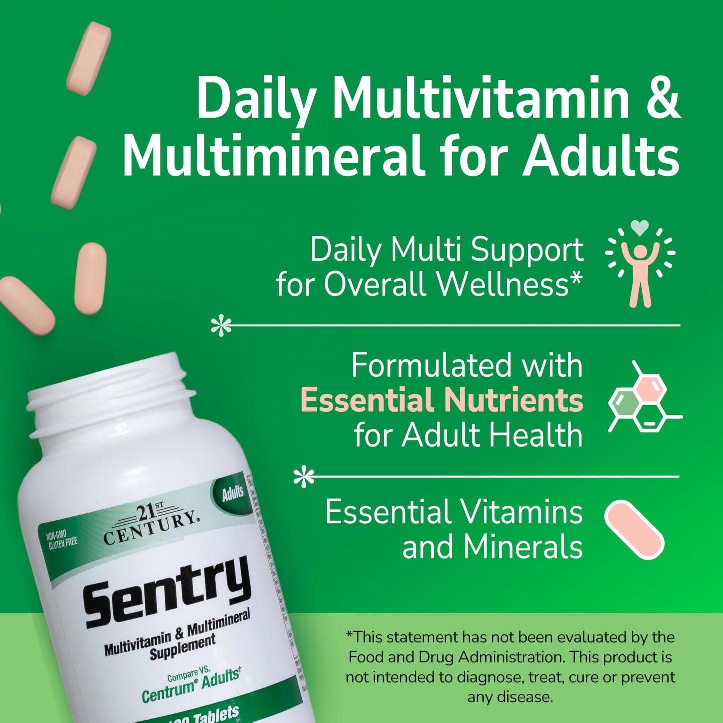 21st Century Sentry Adult Multivitamin & Multimineral Supplement 300 Tablets