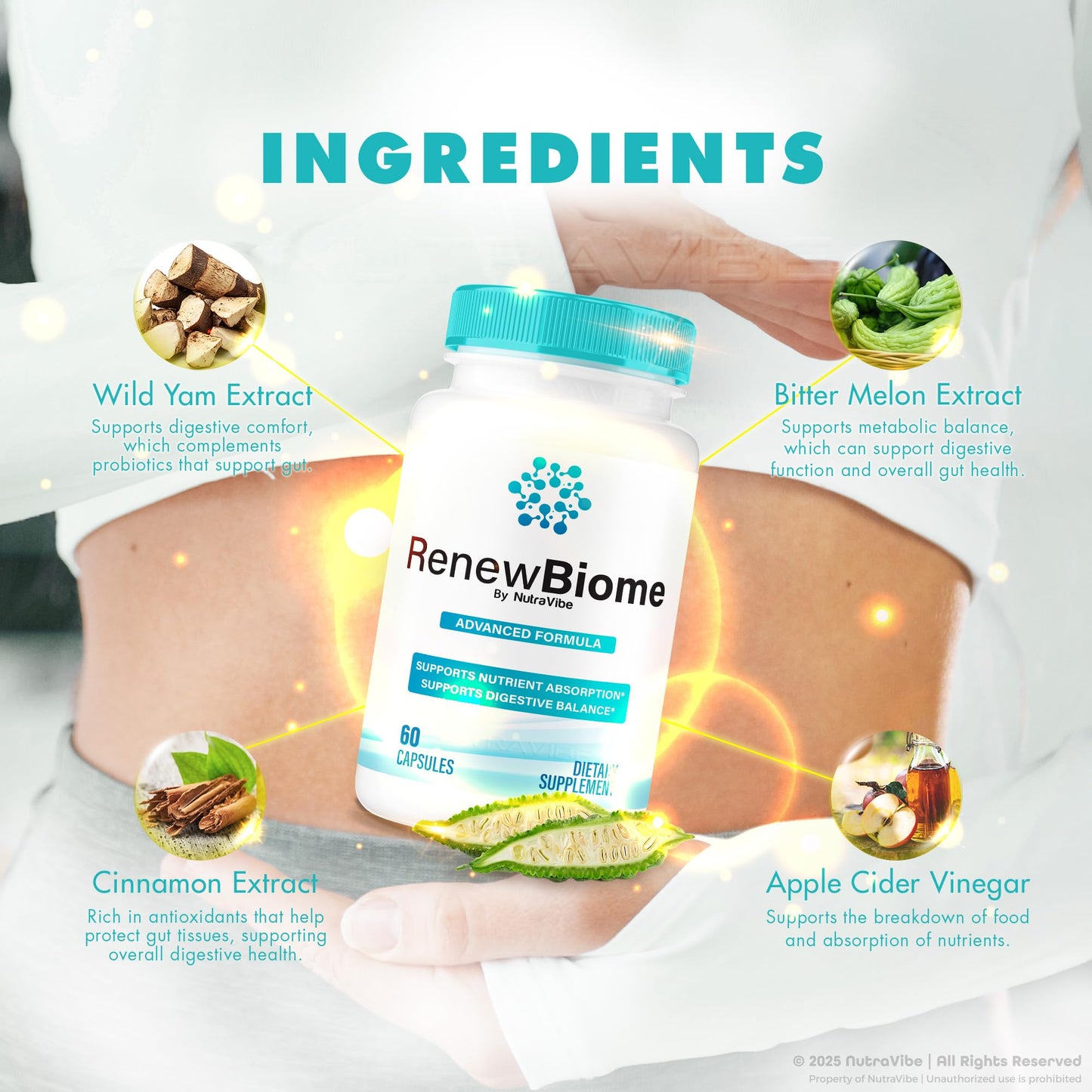 NutraVibe Renew Biome Skin & Gut Harmony Formula Capsule 120 Capsules