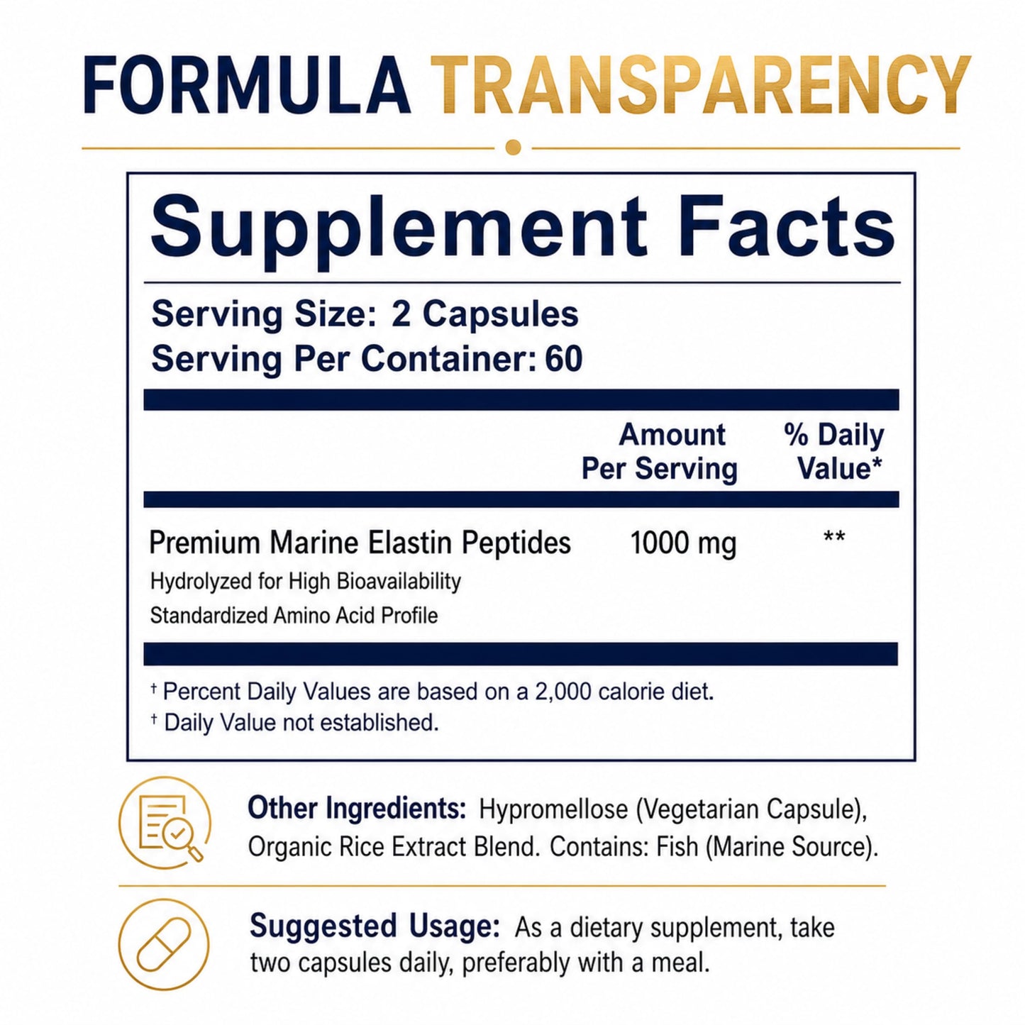 HerbX Elastin Peptide Skin Tightening Formula for Daily Use Capsules 120