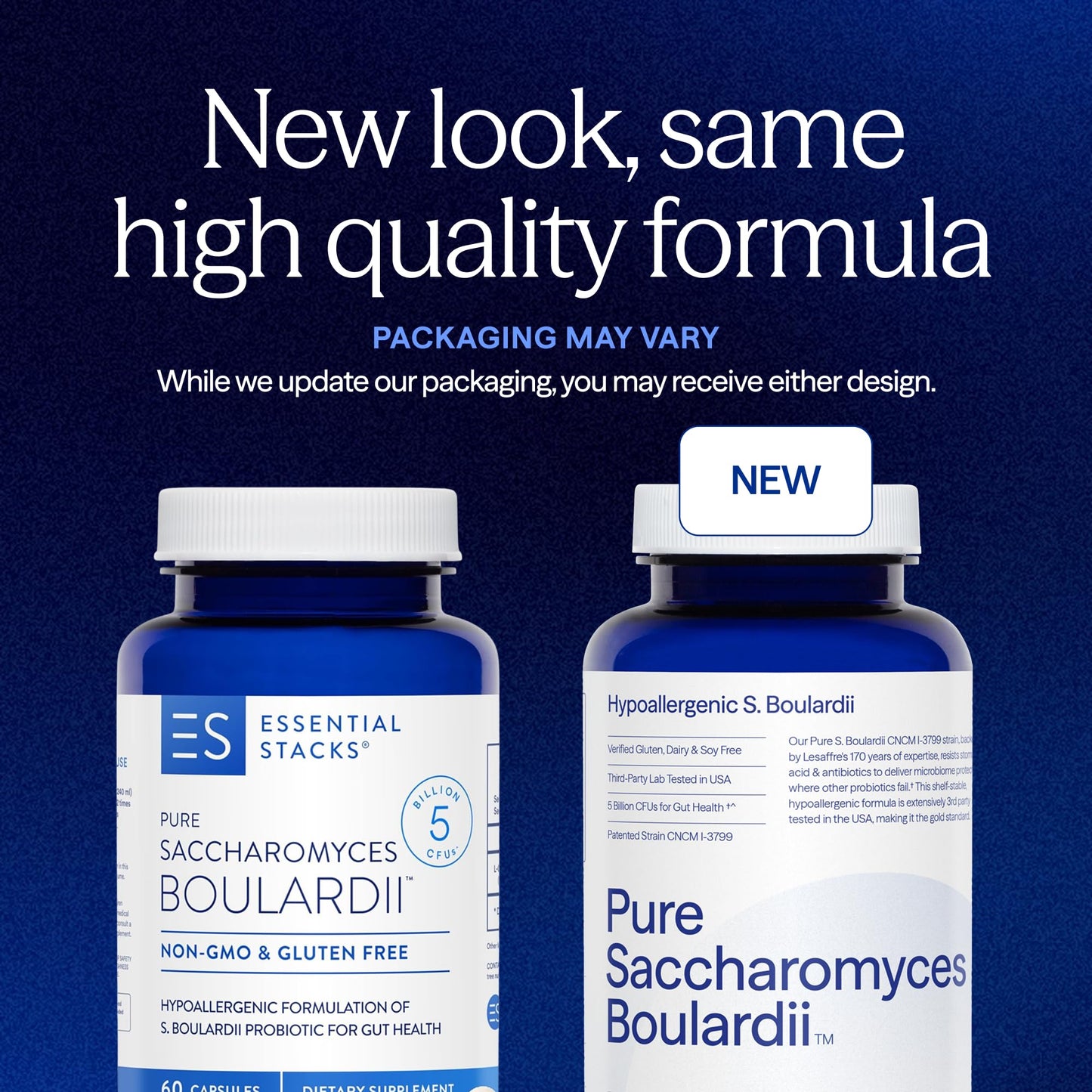 Essential Stacks Saccharomyces Boulardii Probiotics Capsules, 60 Count