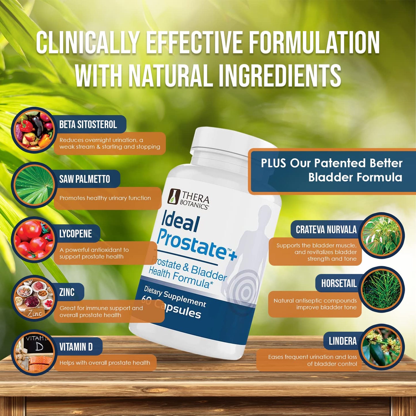 Therabotanics Ideal Prostate Plus Prostate & Bladder Support Beta Sitosterol Capsule, 60 Count
