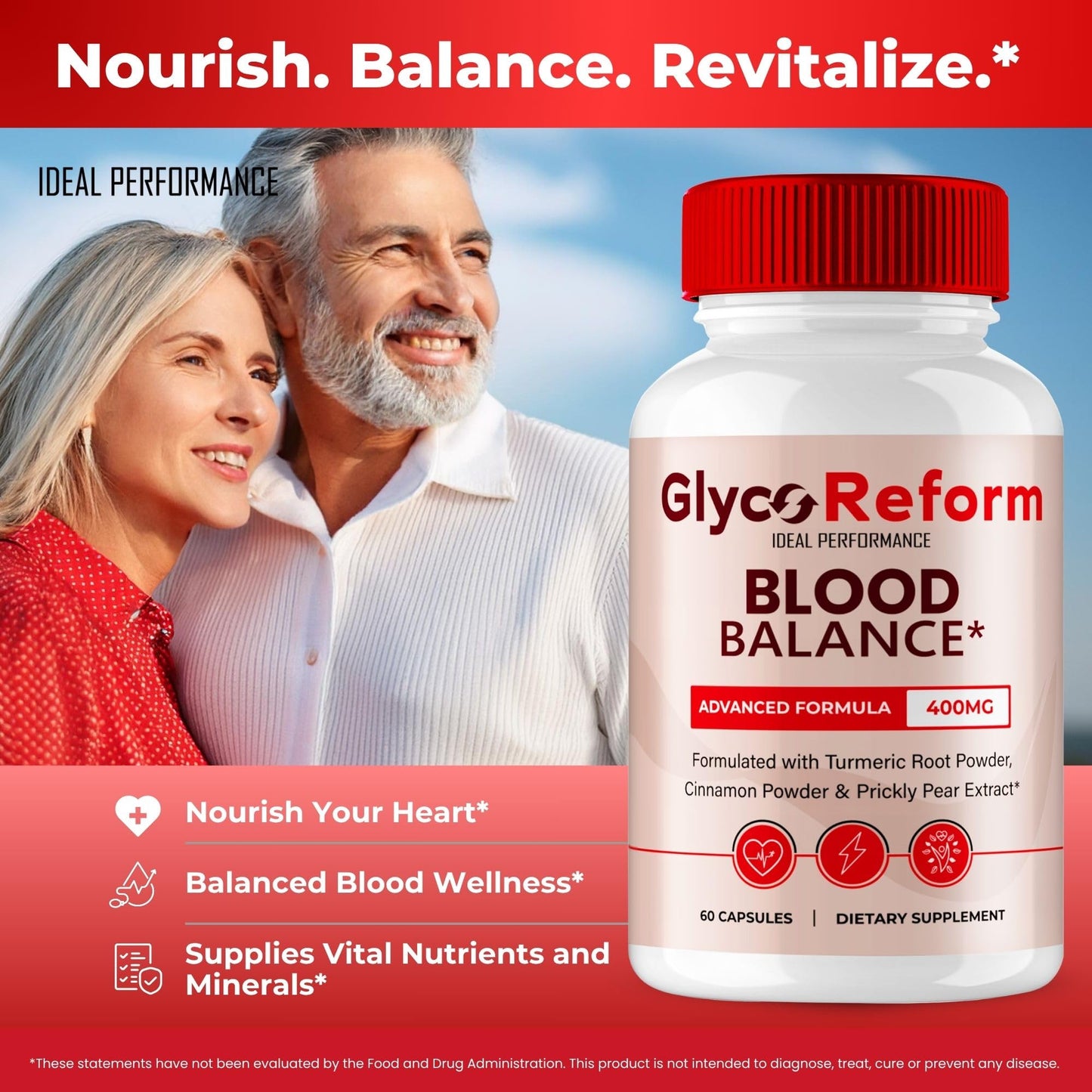 IDEAL PERFORMANCE Glyco Reform Advanced Blood Formula Capsules, 120 Count