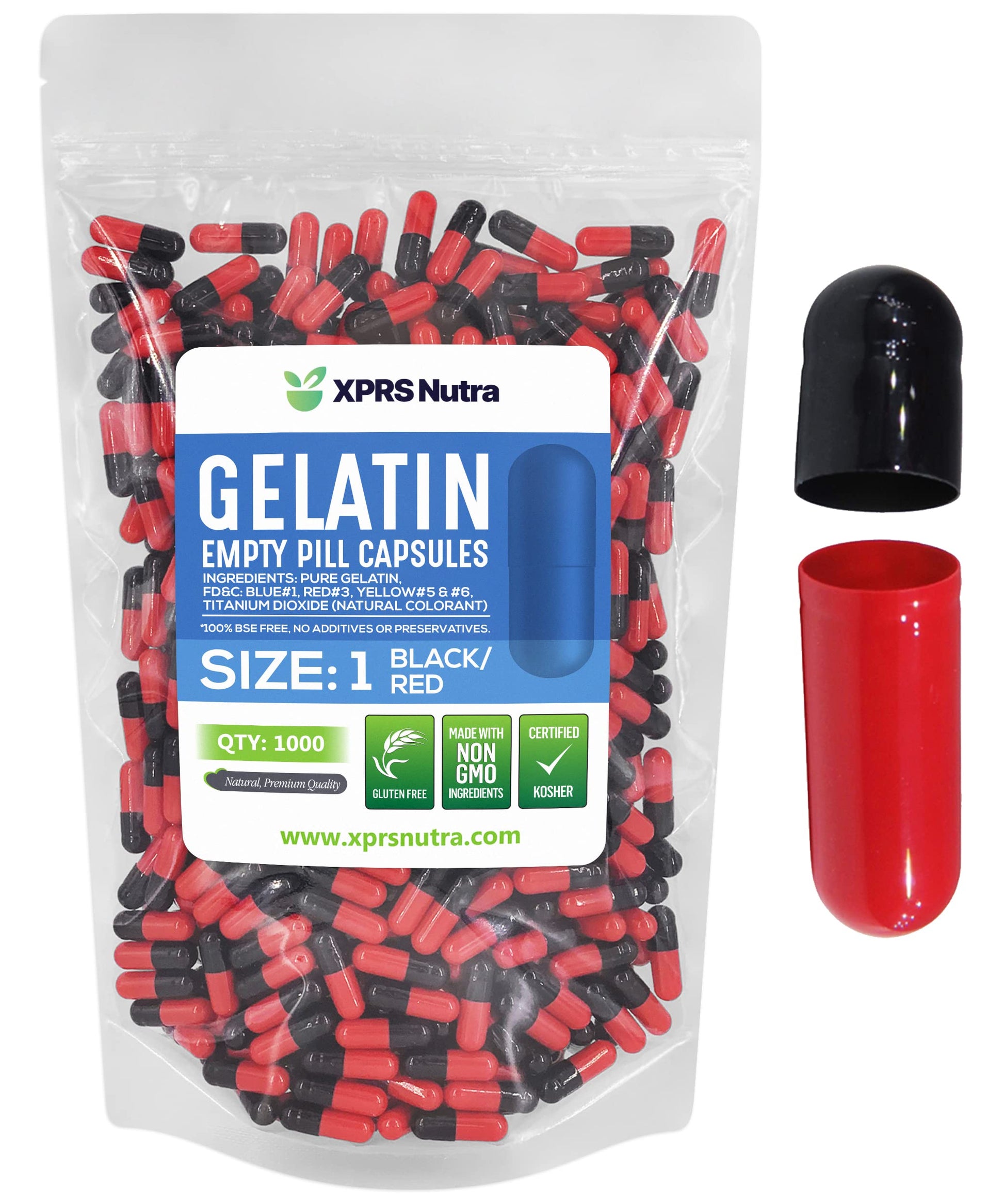 XPRS Nutra Empty Gelatin Capsules 1000 Count
