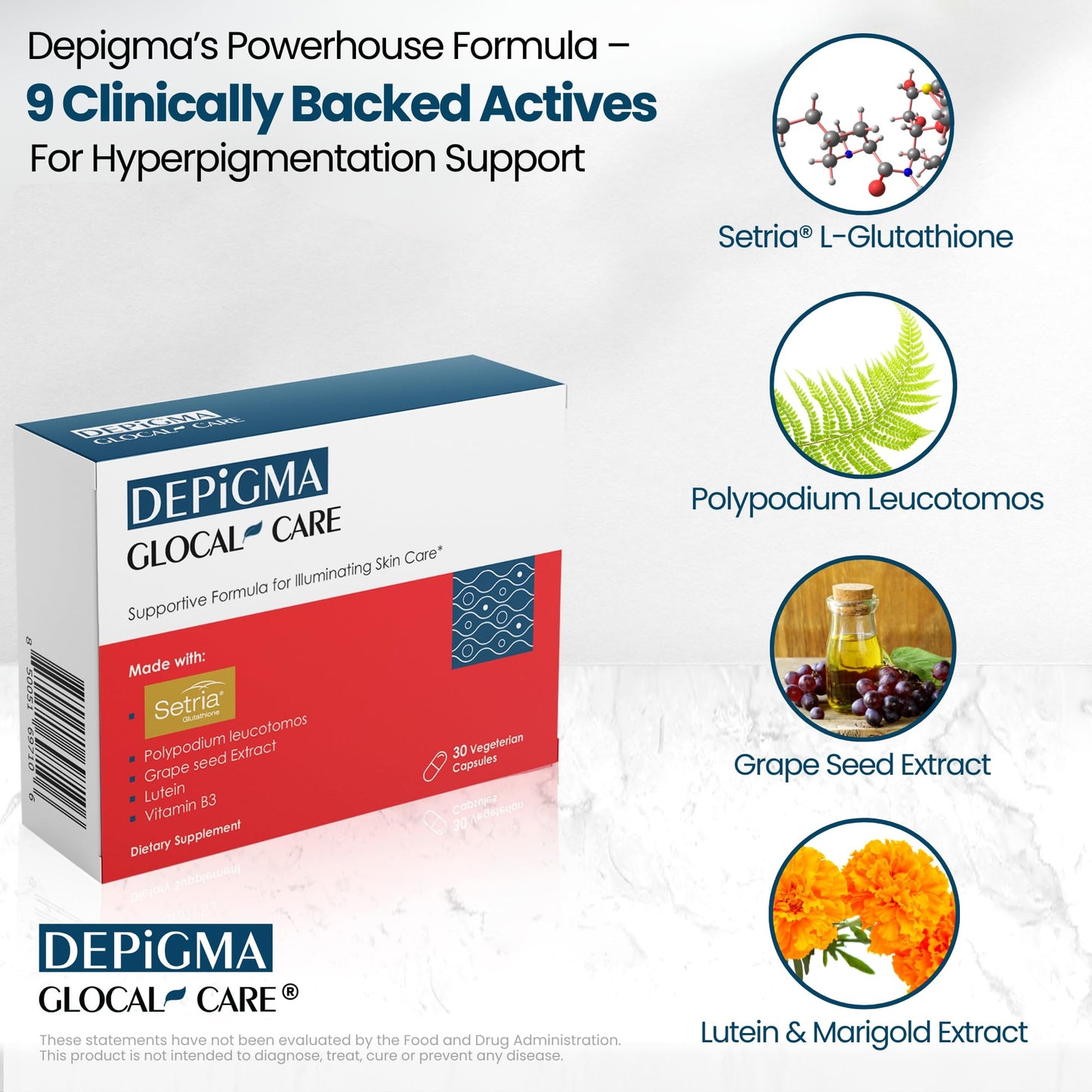 GlocalCare Depigma Capsules 30 Count