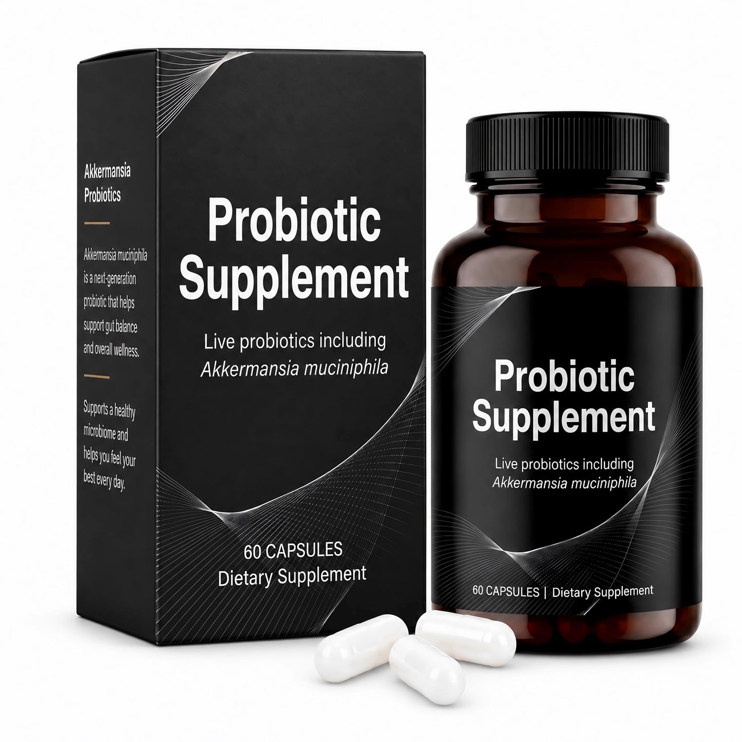 ZENJNG Gut Health Support Prebiotic & Probiotic Blend with Akkermansia, Clostridium Butyricum & Bifidobacterium Microbiome Balance & Daily Digestive Wellness Capsules 60