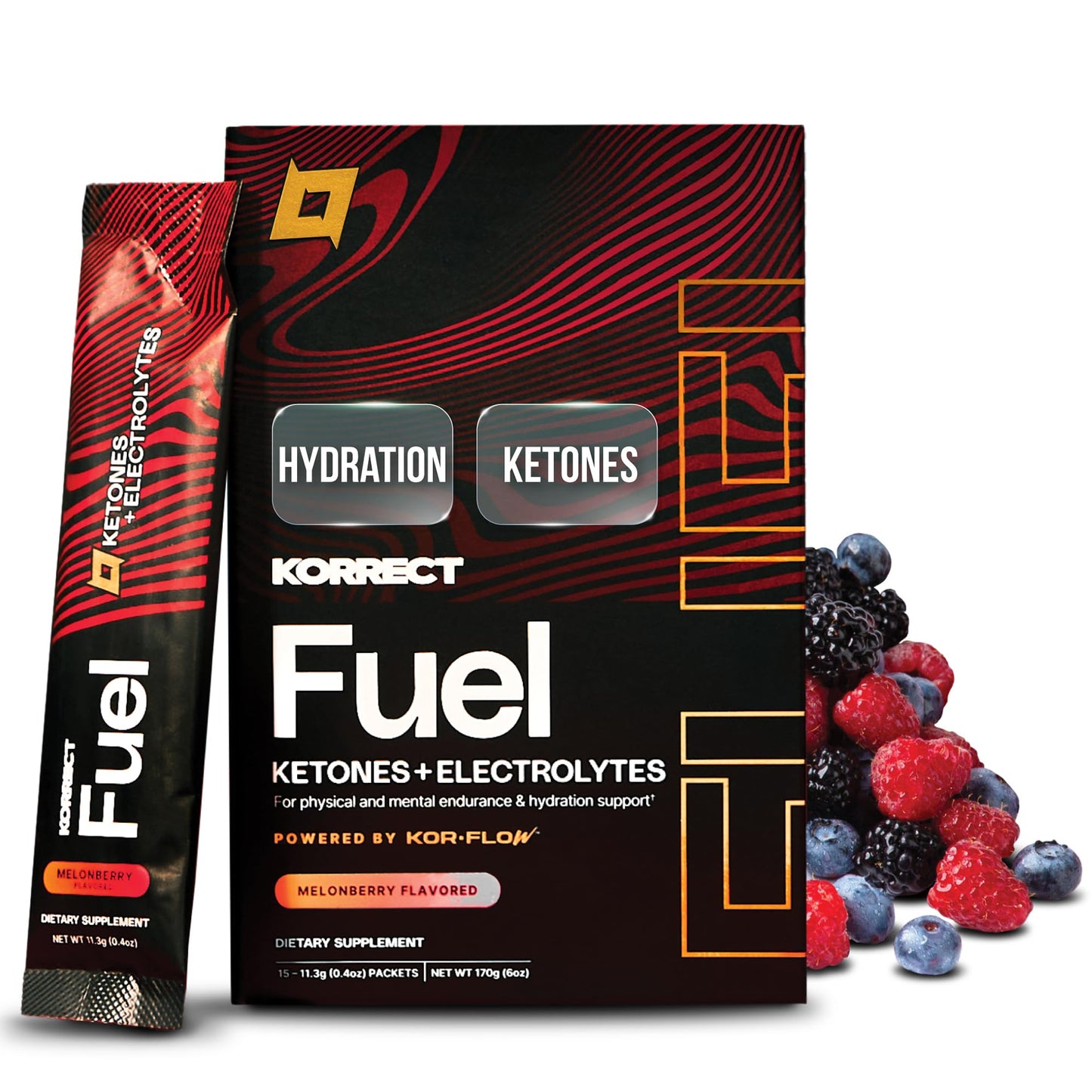 KORRECT LIFE Korrect Fuel Ketone Hydration & Energy Melonberry Powder 1