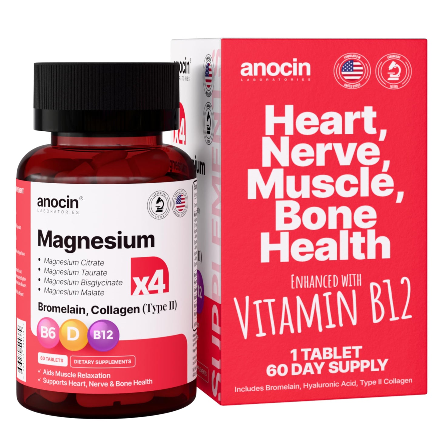 anocin Magnesium Complex 200 mg, 60 Tablets