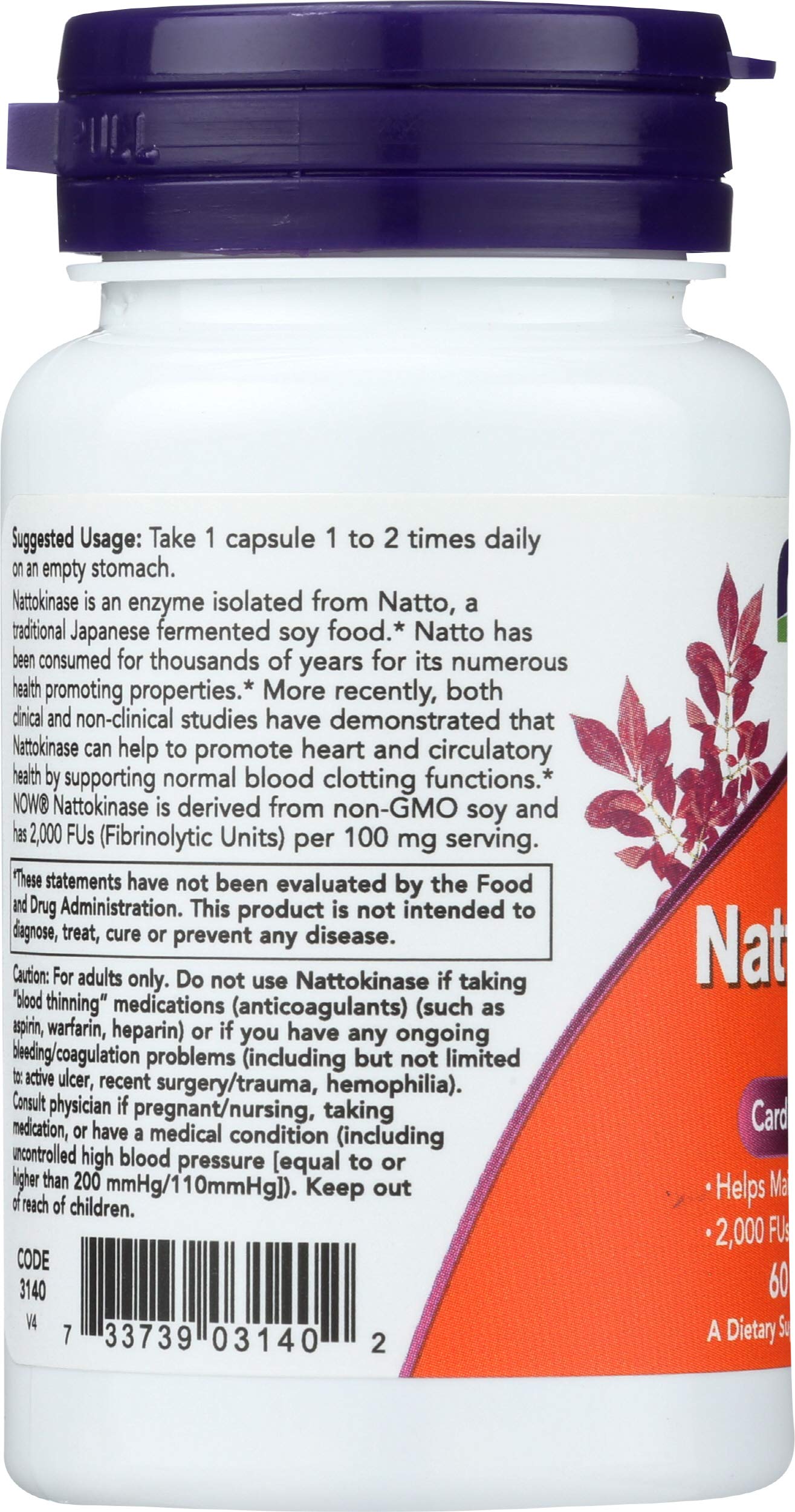 NOW Foods Nattokinase 100mg Capsules 60