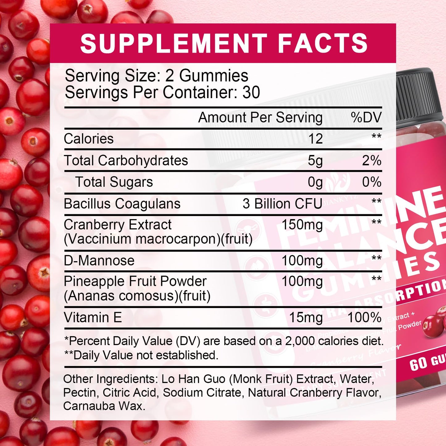 JIANKYTZ Feminine Balance Gummies for Women, 60 Gummies