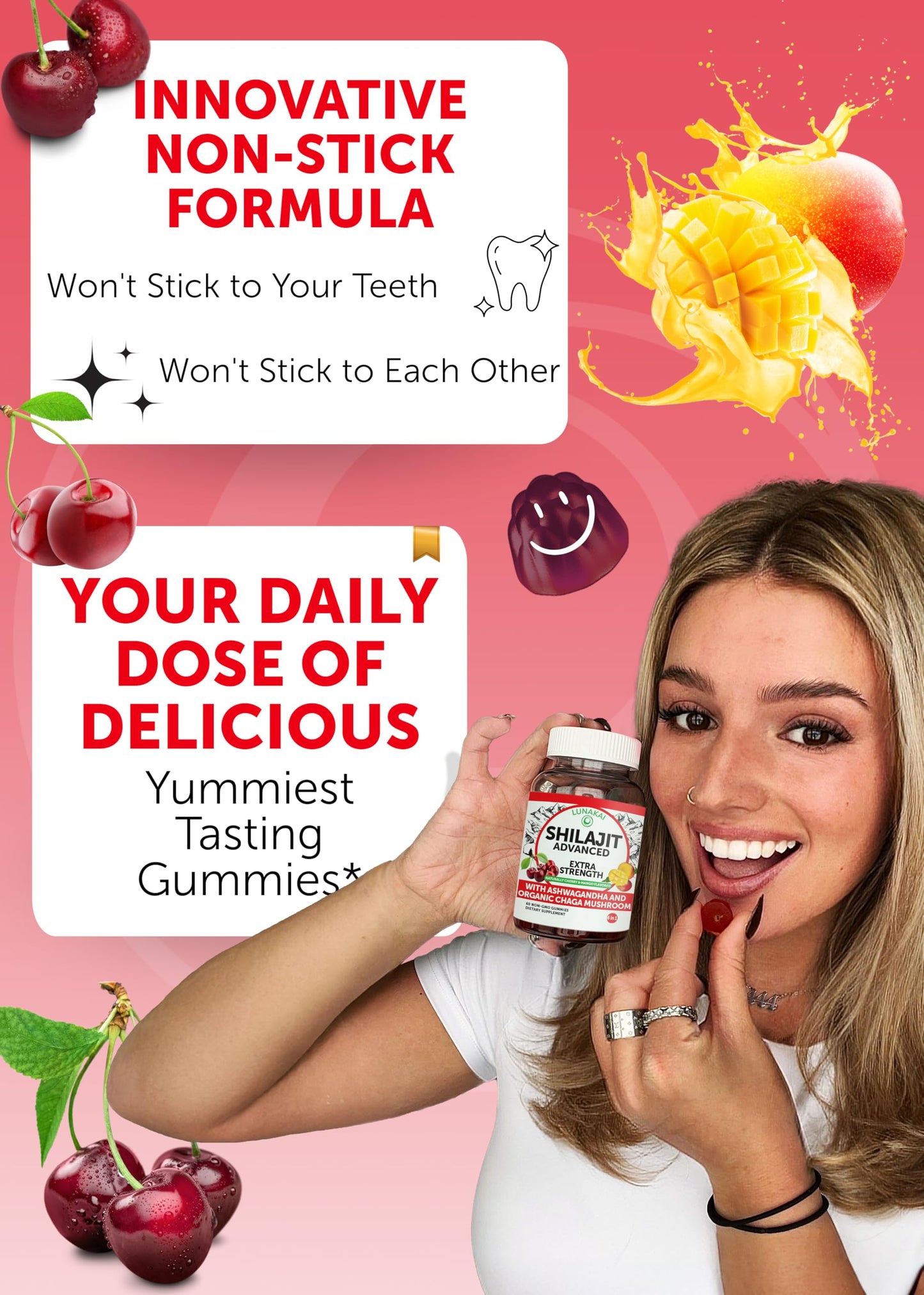 Lunakai USA Made Pure Himalayan Shilajit Gummies 60 Count