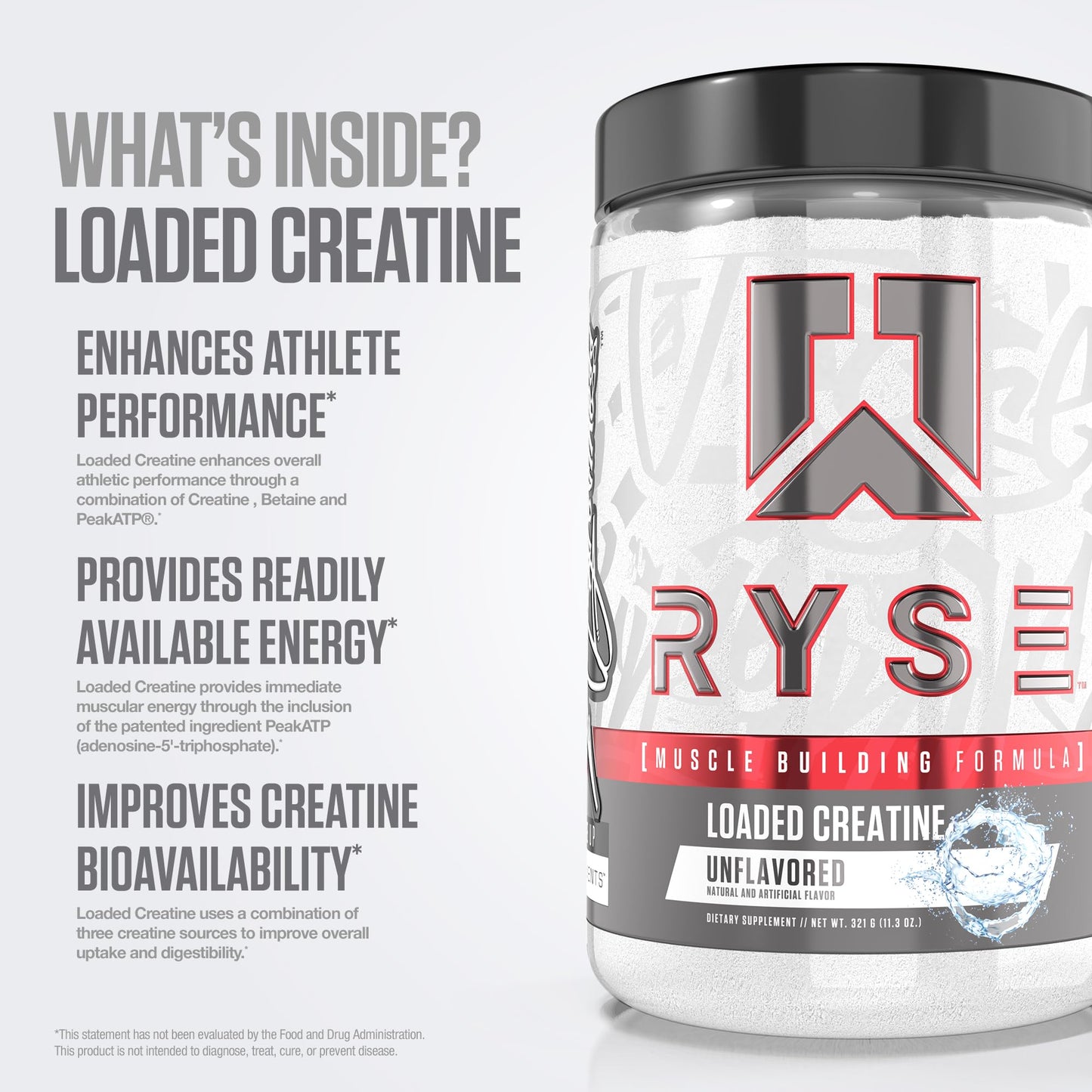 RYSE Up Supplements Loaded Creatine Powder 11.32 oz