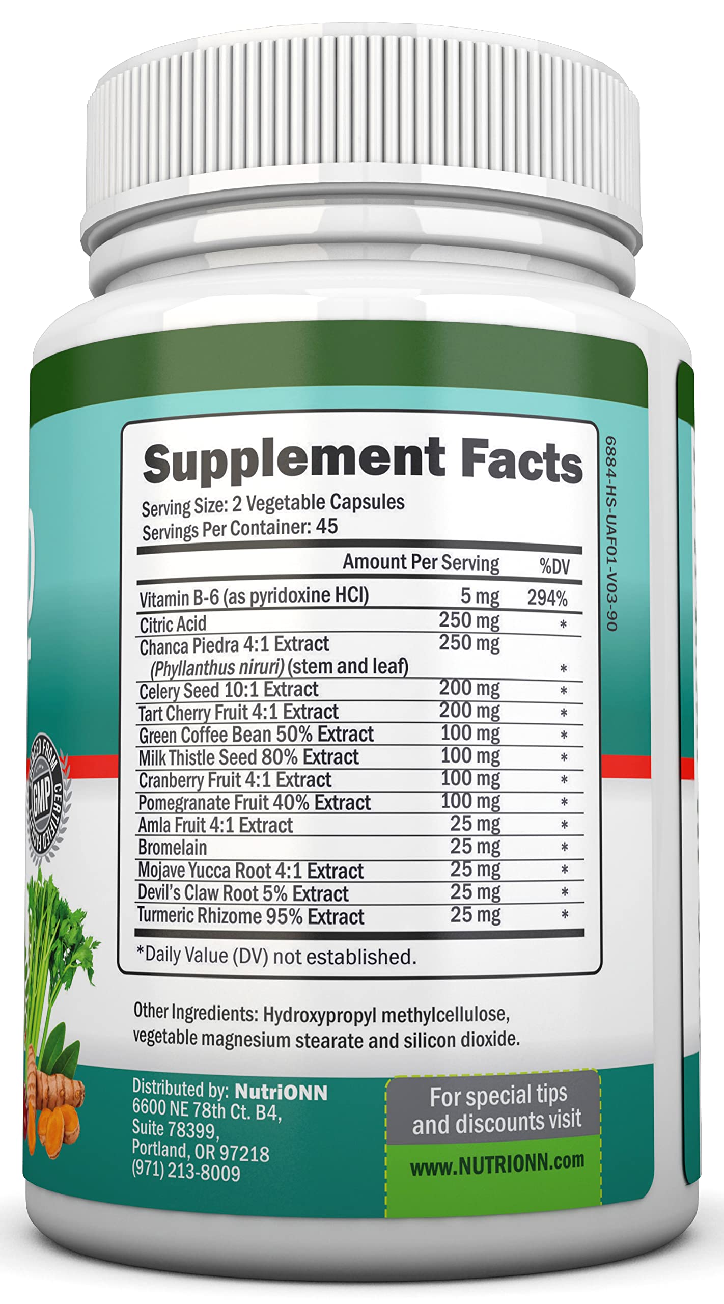 NutriONN Uric Acid Flush Capsule, 90 Count