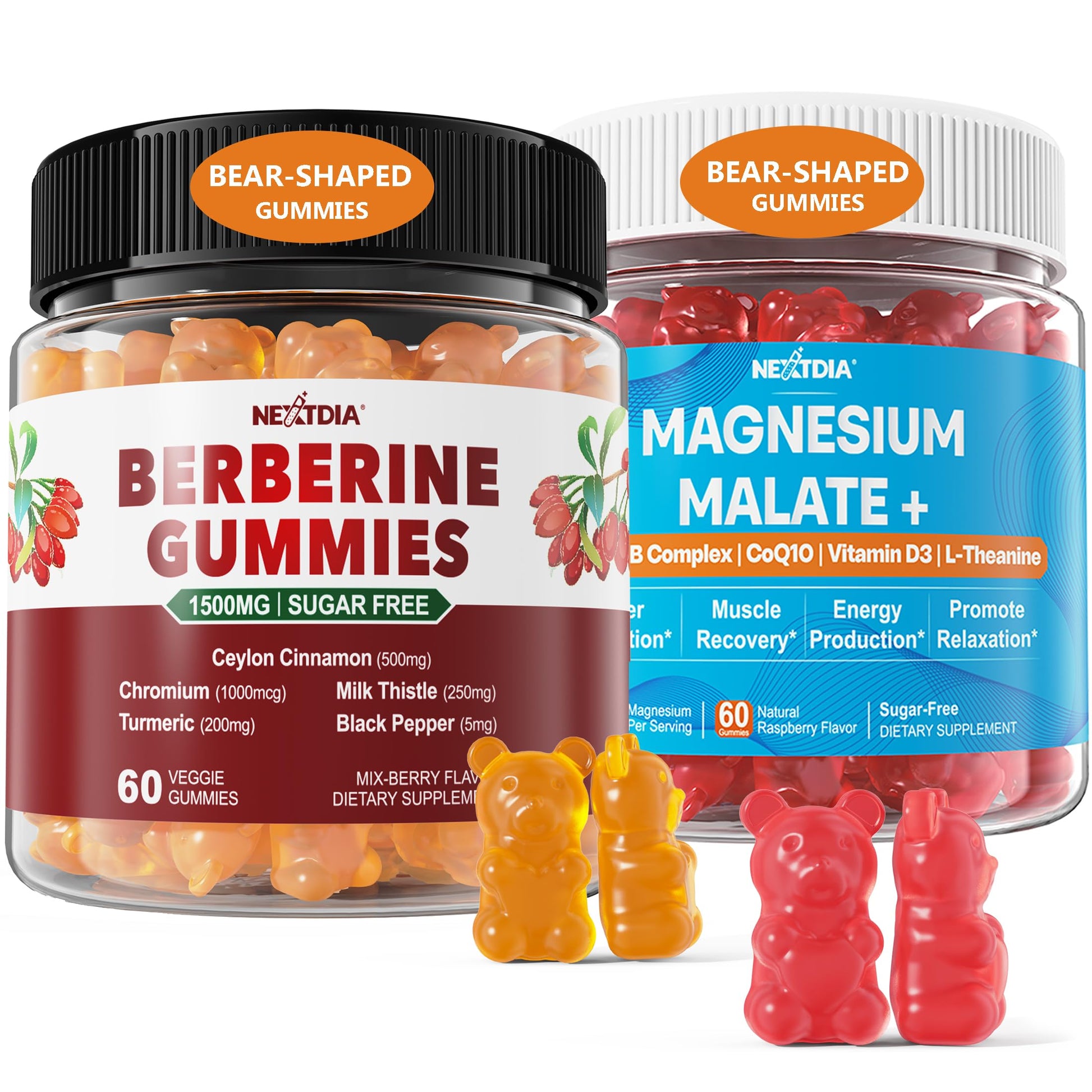 Nextdia Berberine & Magnesium Malate Gummies with CoQ10, 240 Count