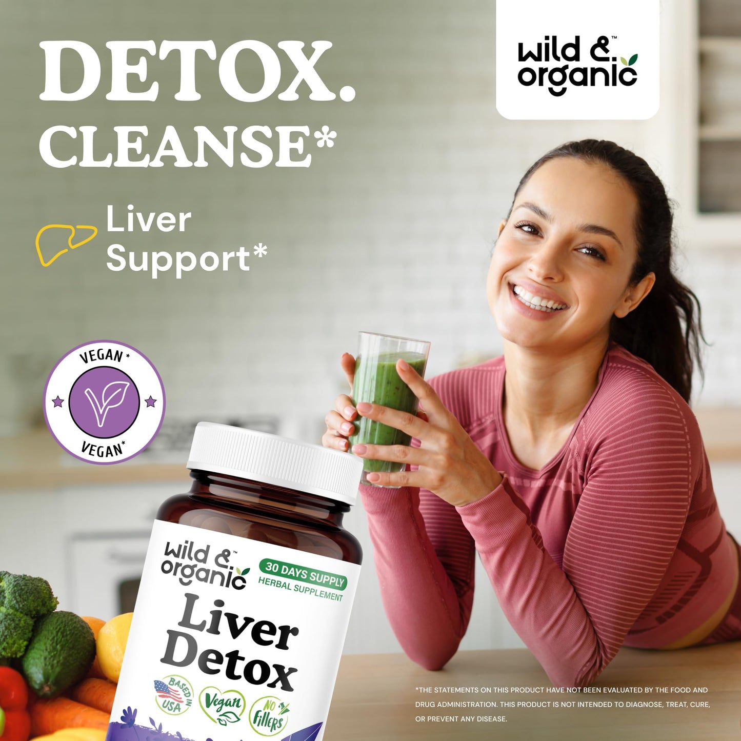 Wild & Organic Liver Detox Cleanse Capsule, 60 Capsules