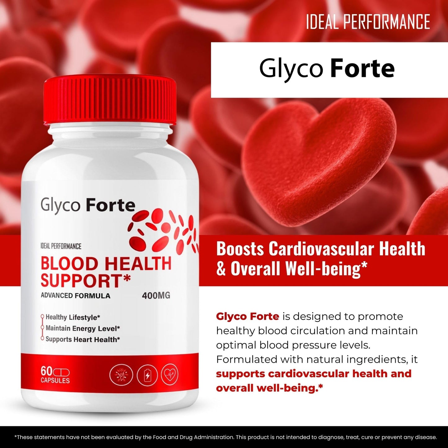 IDEAL PERFORMANCE Glyco Forte Blood Support 120 Capsules