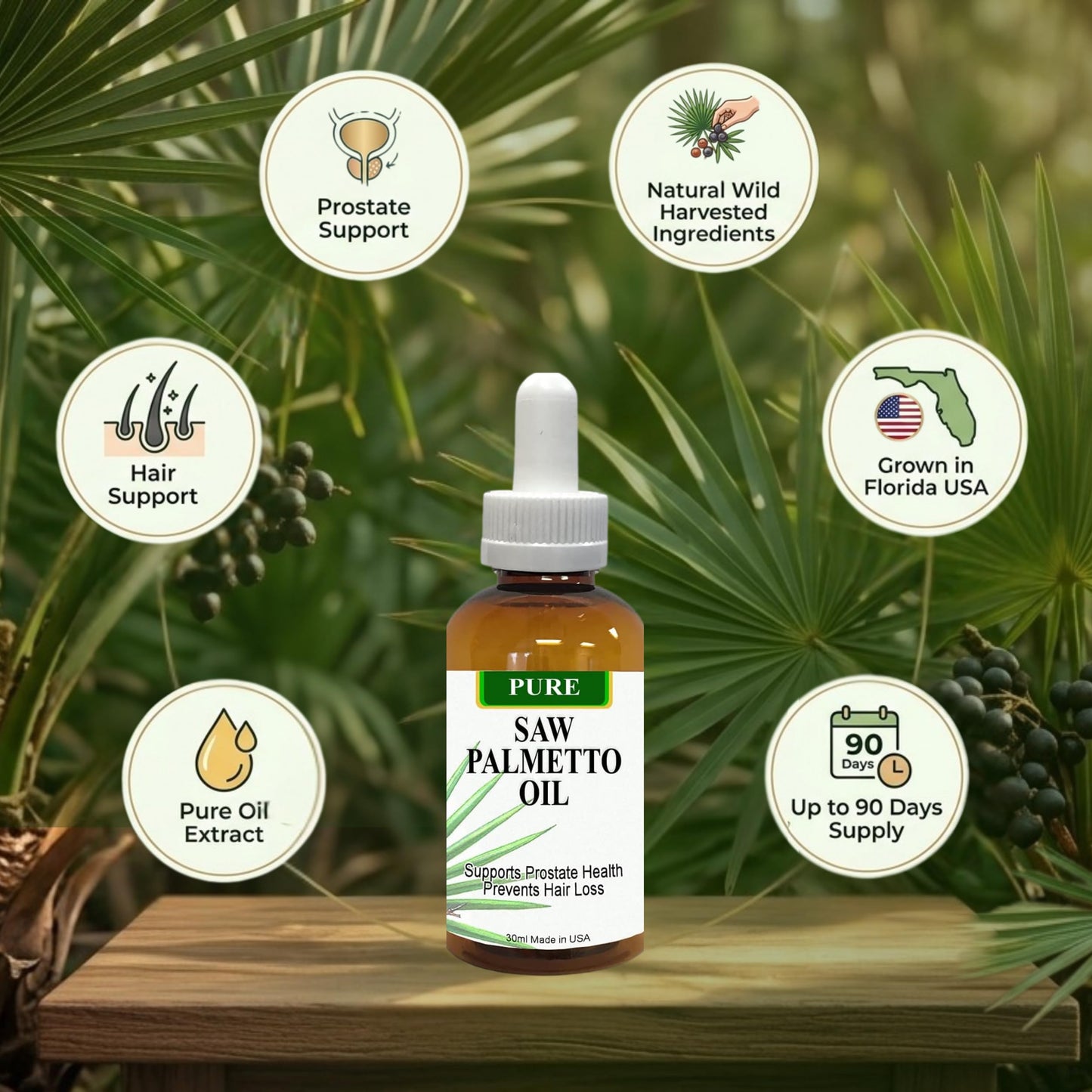 KERATIN RESEARCH Pure Saw Palmetto Berries Oil Capsules 2 Count