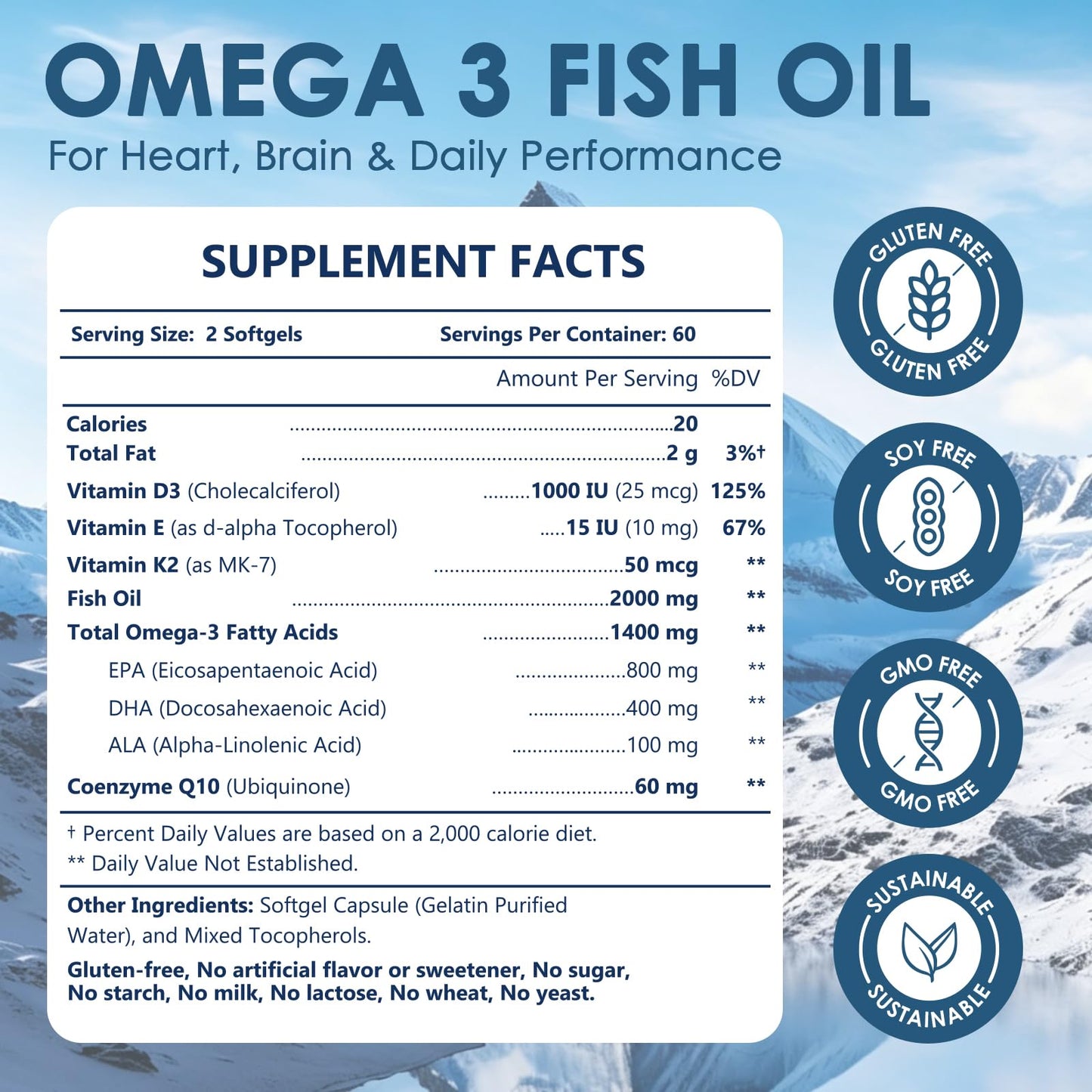NATURE TARGET Omega 3 Fish Oil Softgels 120
