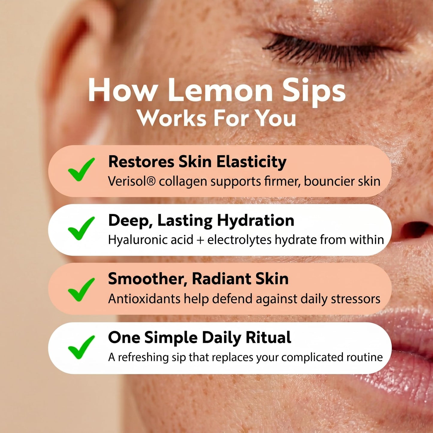 Dr. Kellyann Lemon Sips with Verisol Collagen Peptides, Dermaval & Hyaluronic Acid, Sugar-Free Hydrating Electrolyte Powder, Lemon Iced Tea Flavor, 8.78 Ounce