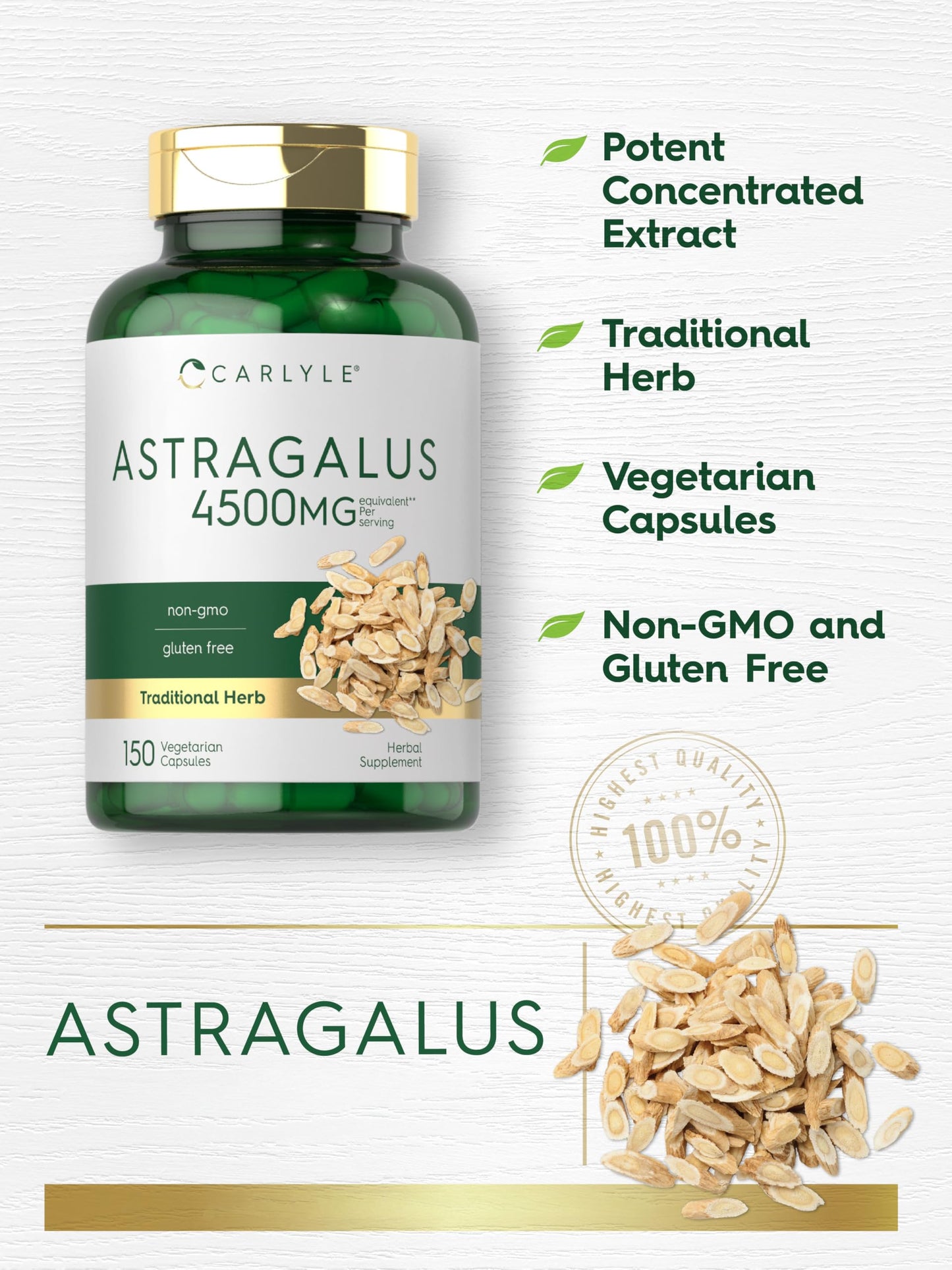Carlyle Astragalus Supplement Capsules 150