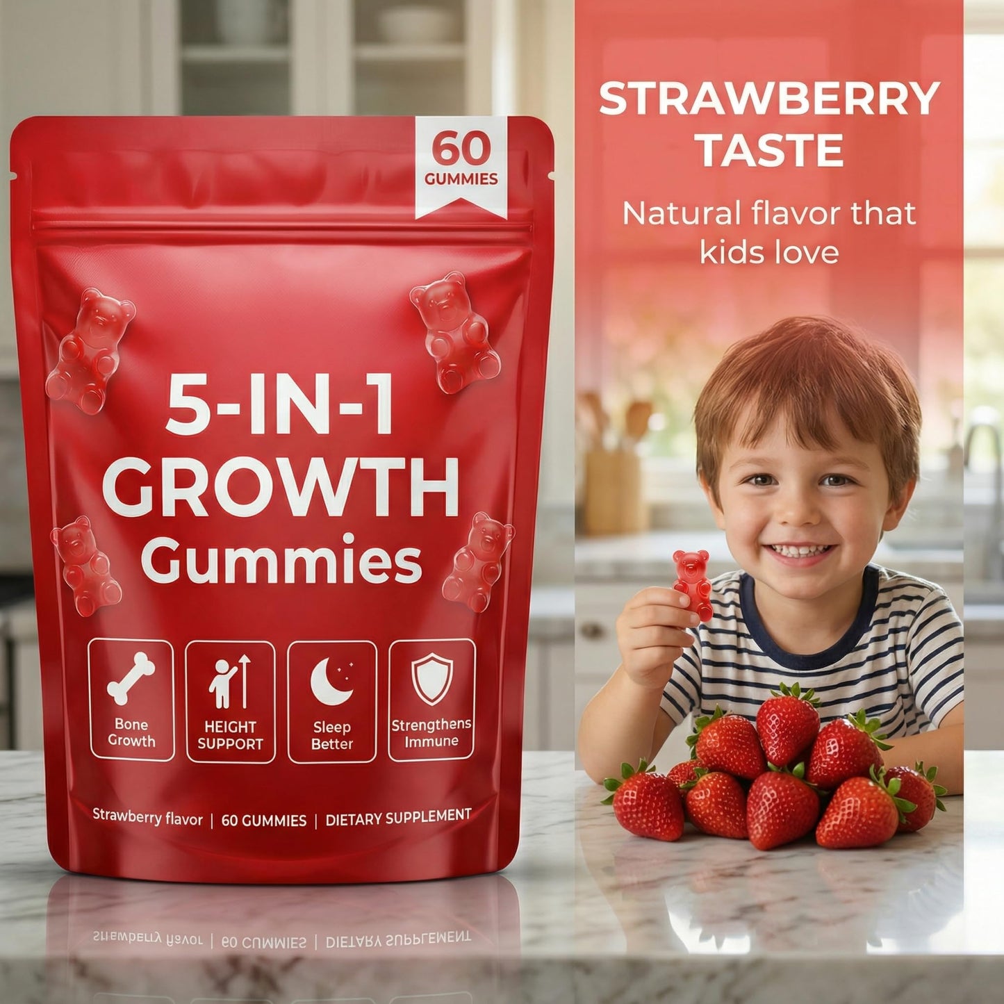 BERSEG 5-in-1 Growth Gummies Gummy 60