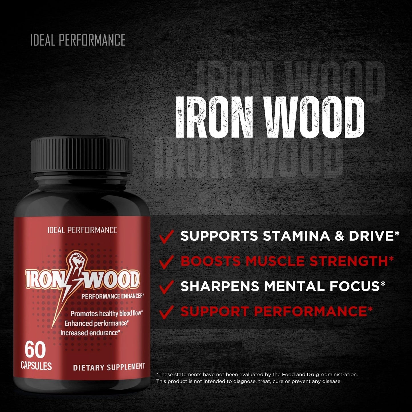 IDEAL PERFORMANCE Ironwood 60 Capsules