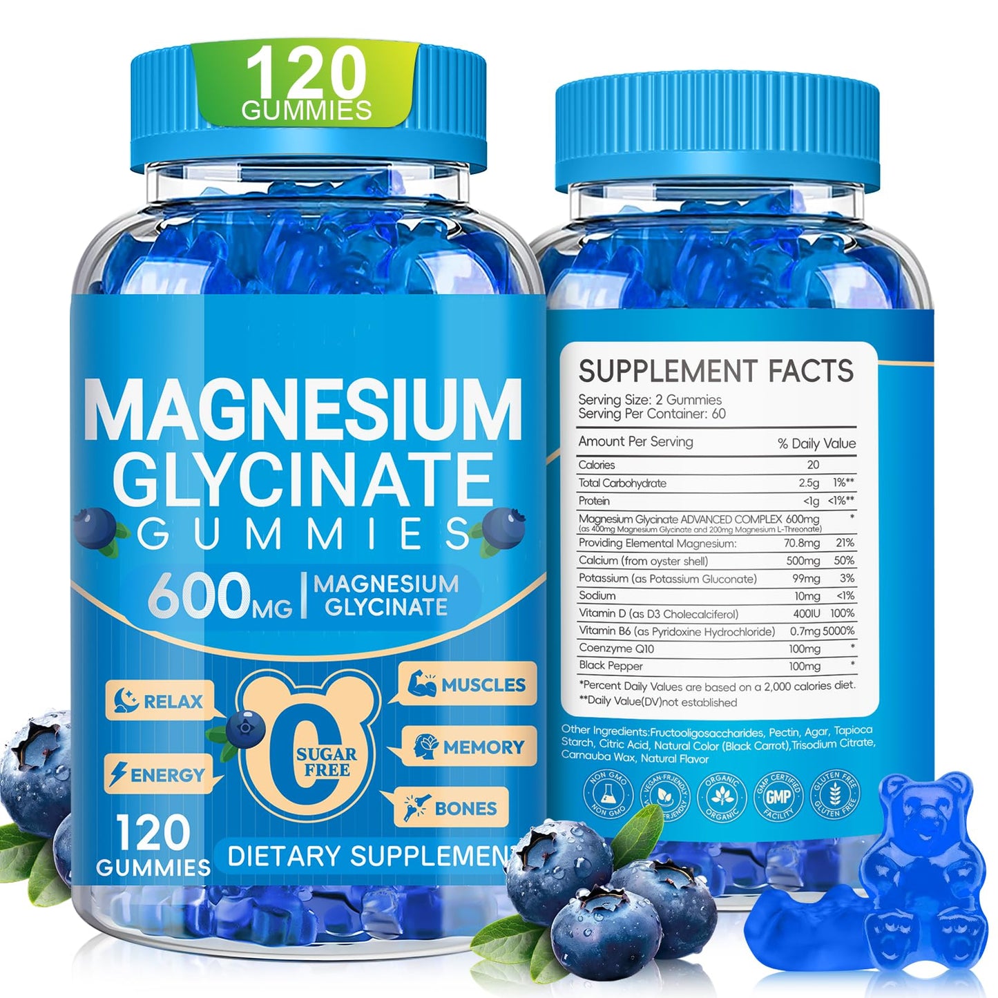 Cytona Magnesium Glycinate Gummies 600mg, 120 Count