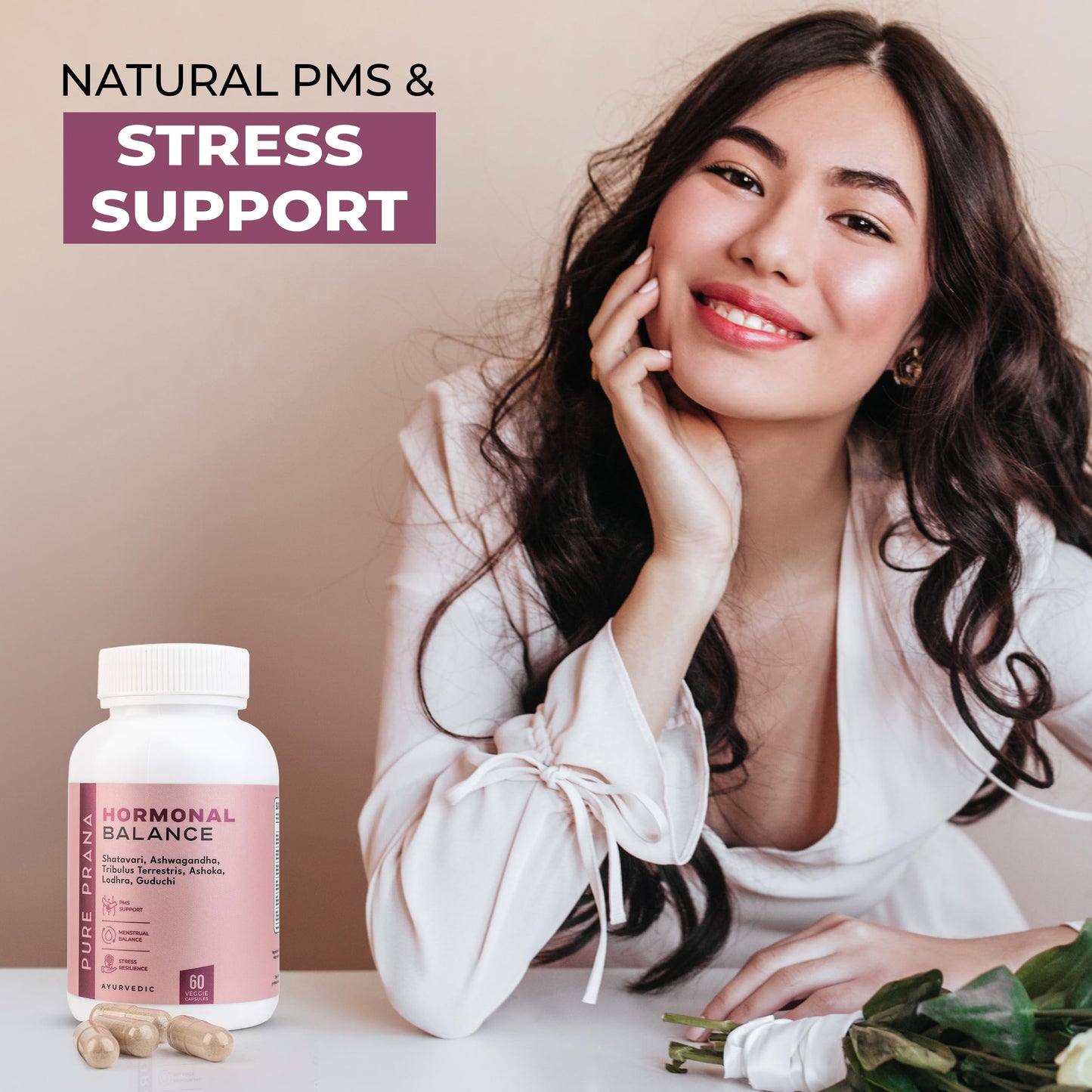 Pure Prana Ayurvedic Herbal Capsules for Women with Shatavari & Ashwagandha - Plant Based Daily Supplement for Routine Wellness, Vegan Friendly, 60 Capsules